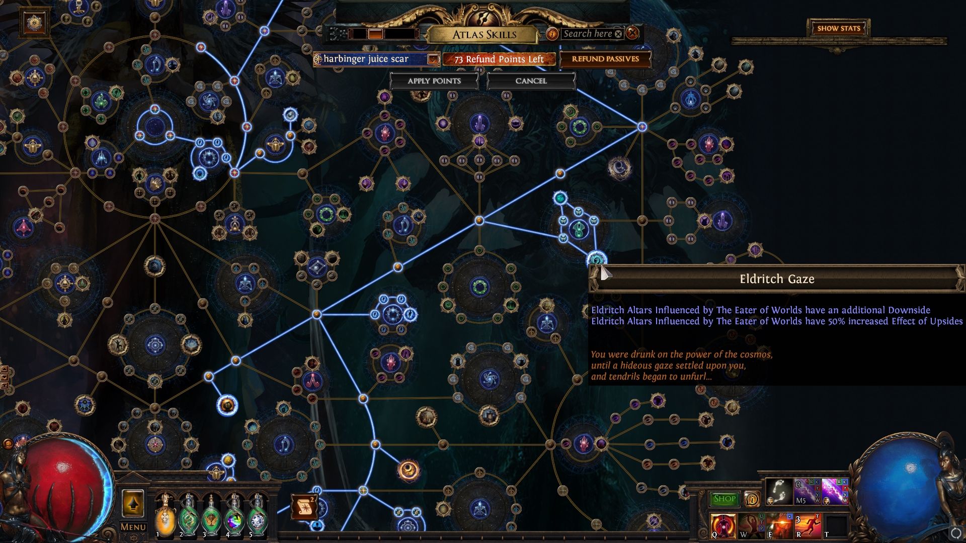 Asignación de la habilidad del atlas Eldritch Gaze Eater en Path of Exile
