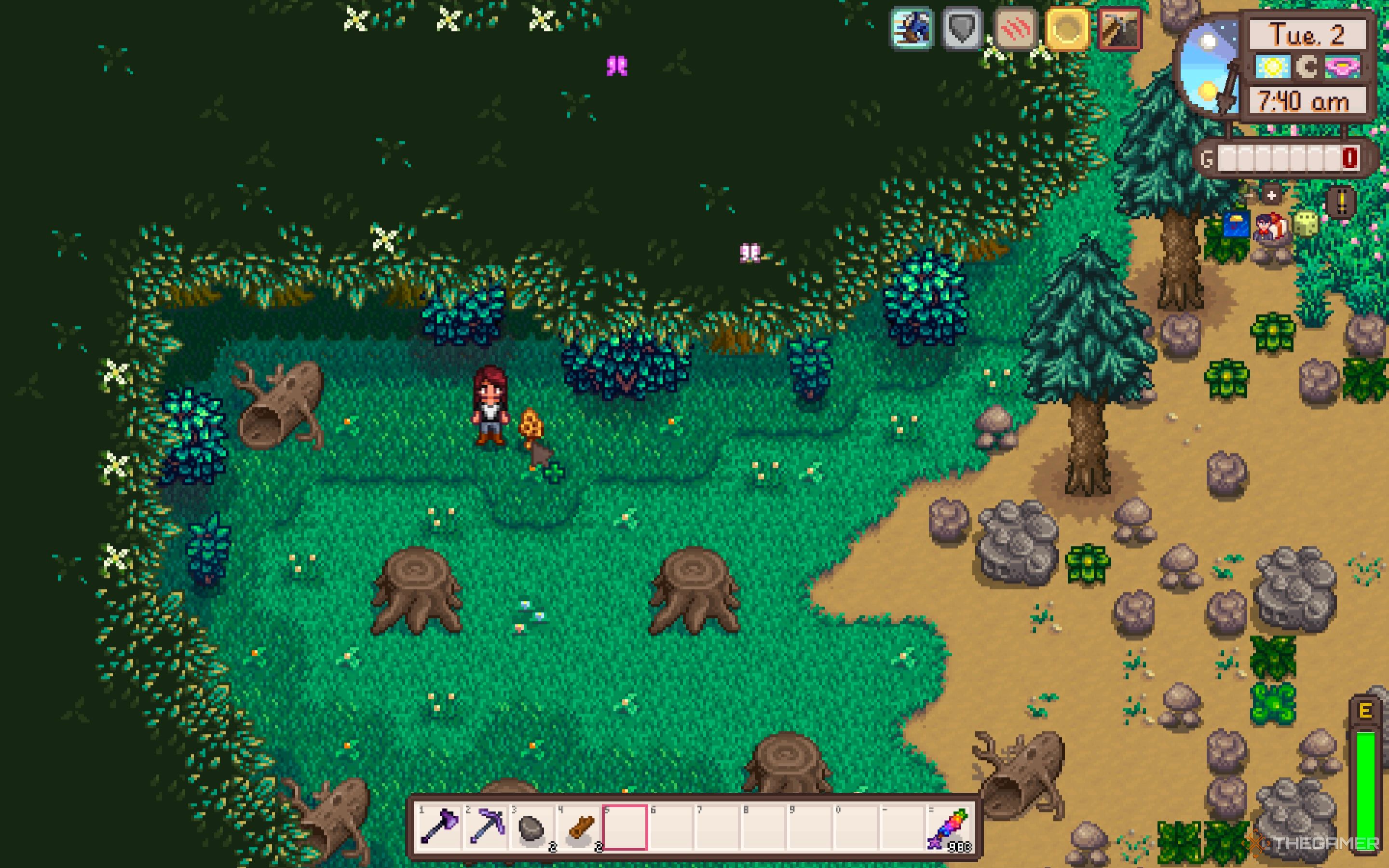Granjero de Stardew Valley junto a Morel