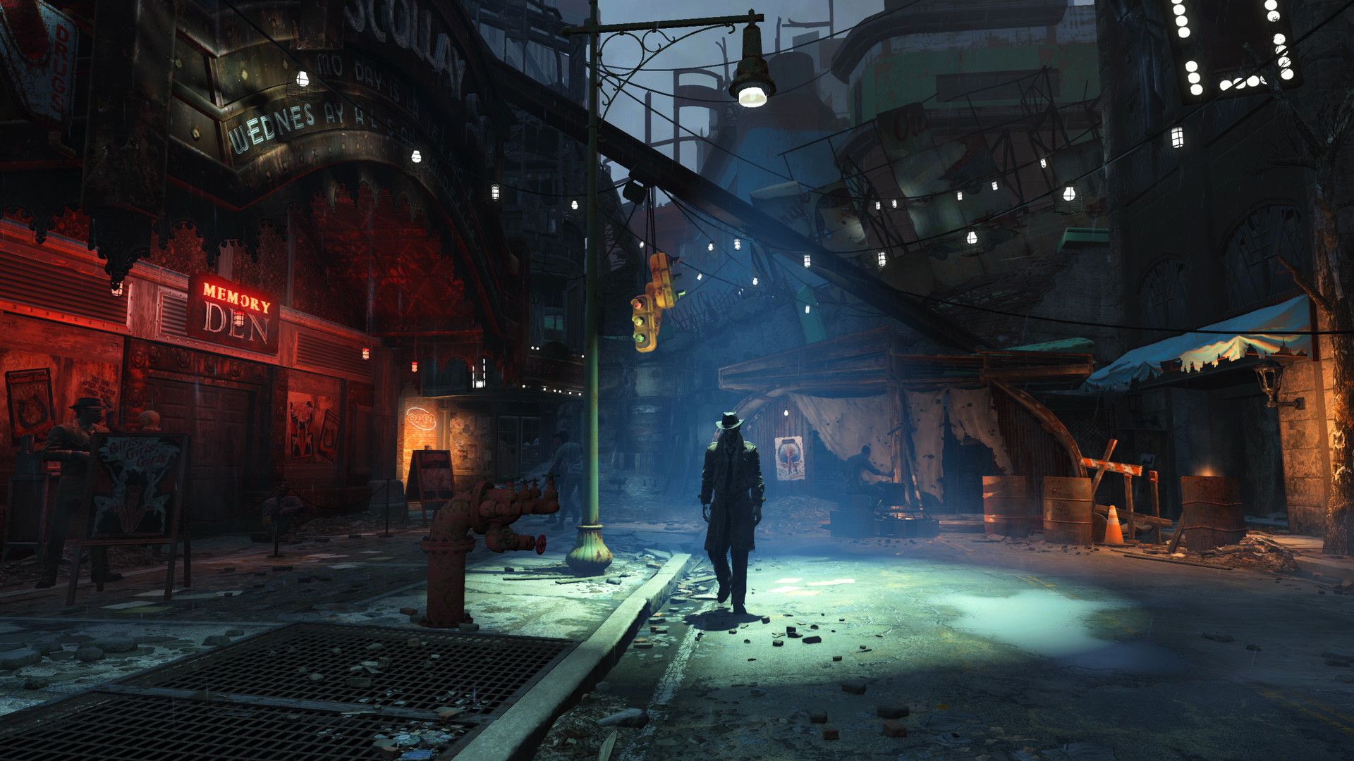 Fallout 4 - Ciudad Diamante de noche