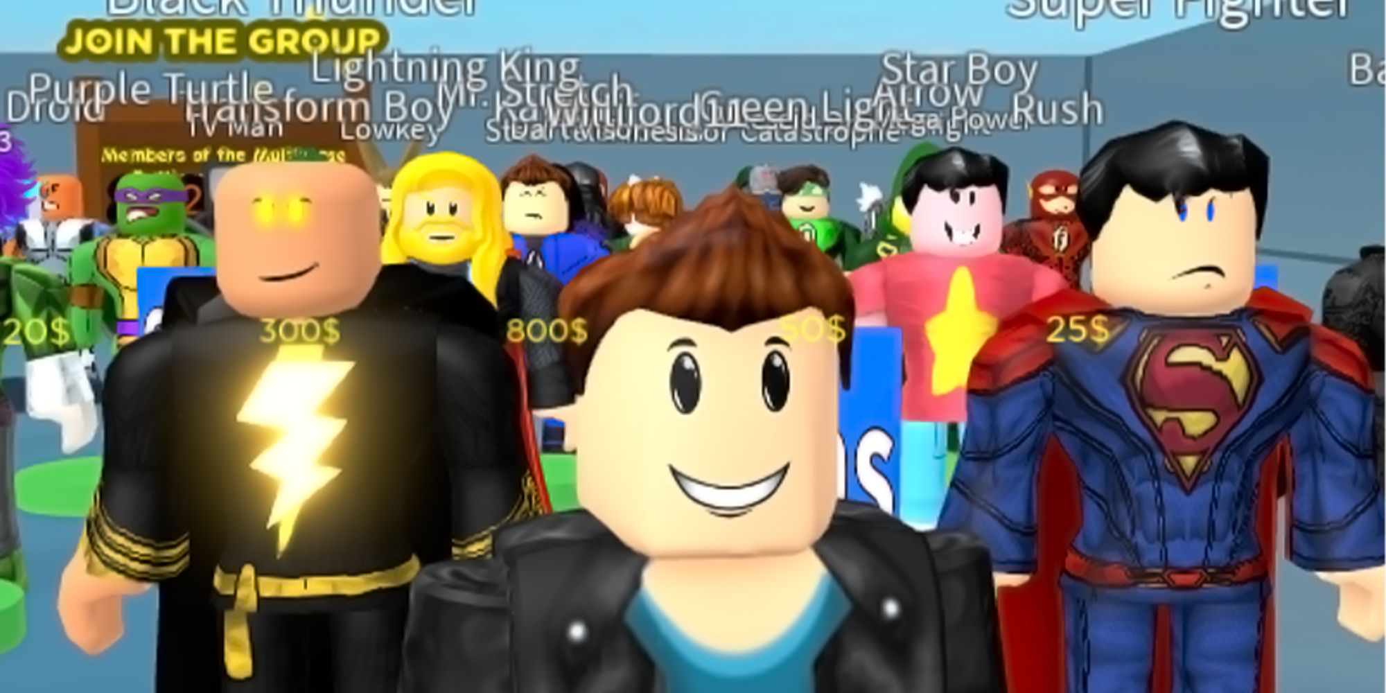 Héroes inspirados en el cine, la televisión y los cómics están detrás de un personaje de Roblox en Multiverse Battleground.