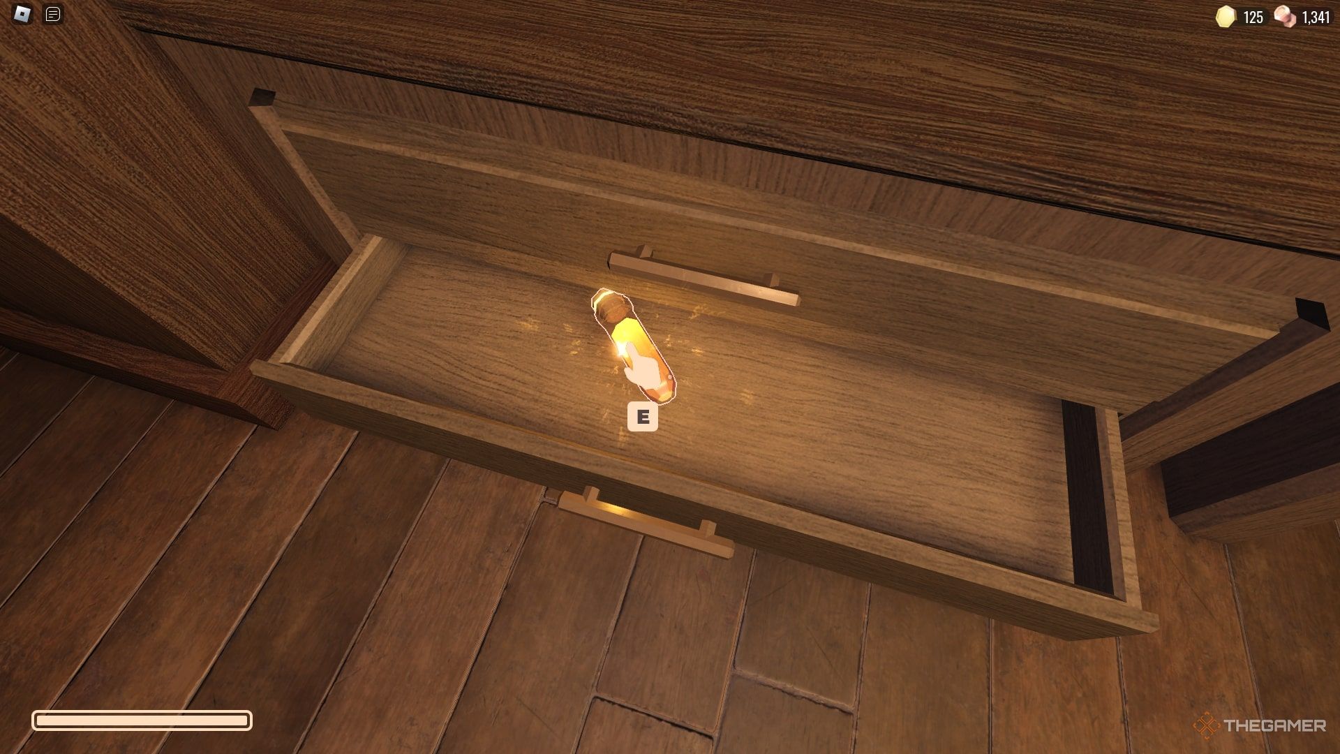 Un frasco de Starlight en un cajón de la puerta trasera, Doors Roblox.
