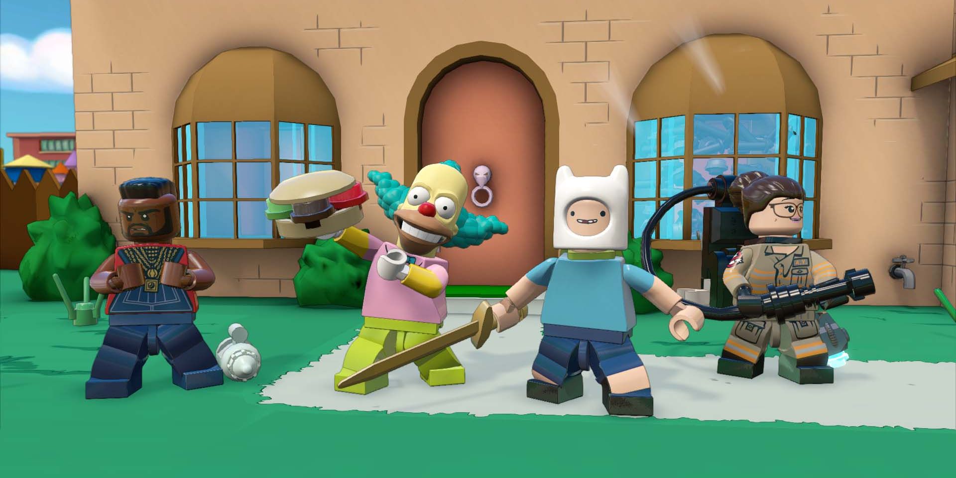 Finn, Krusty, Mr. T y Ghostbuster en Springfield en Lego Dimensions