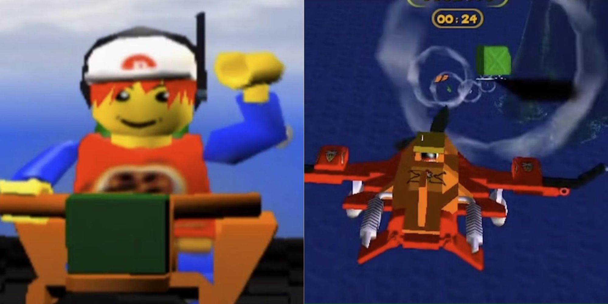 Pimienta agitando y avión Minijuego Lego Island