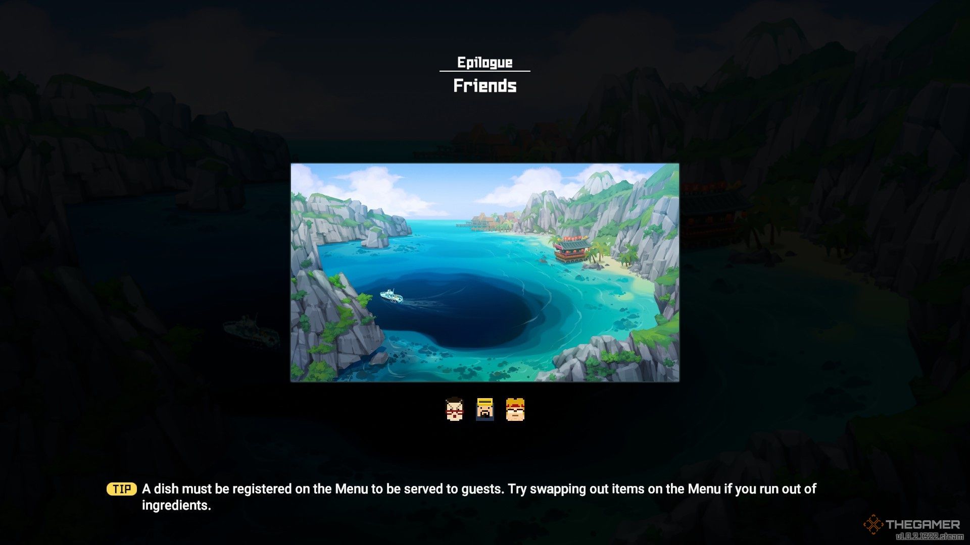 La pantalla de carga en Dave the Diver que muestra que está en el Epílogo.