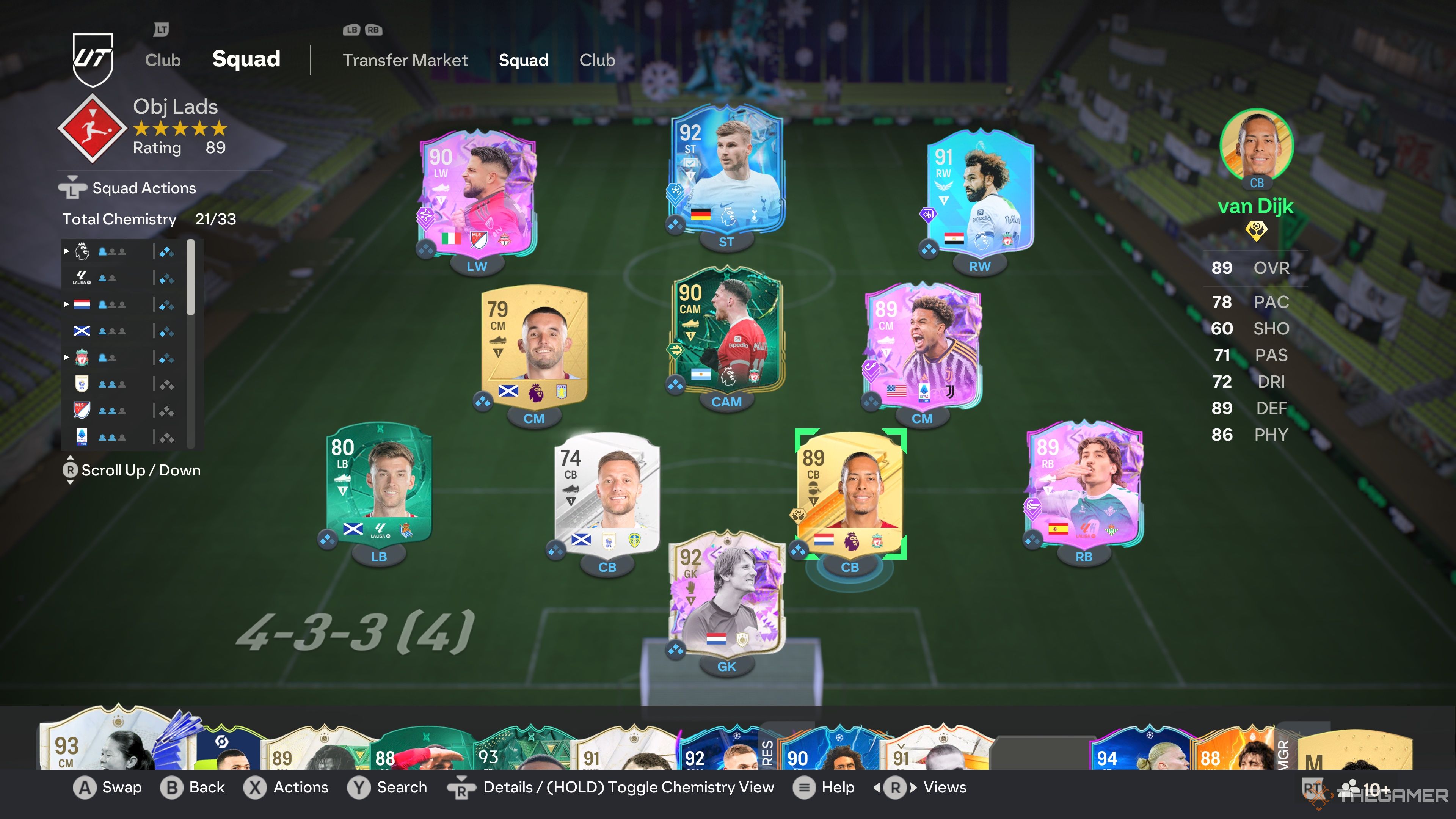 Un equipo de ejemplo para completar el John McGinn Challenge en EA Sports FC 24.