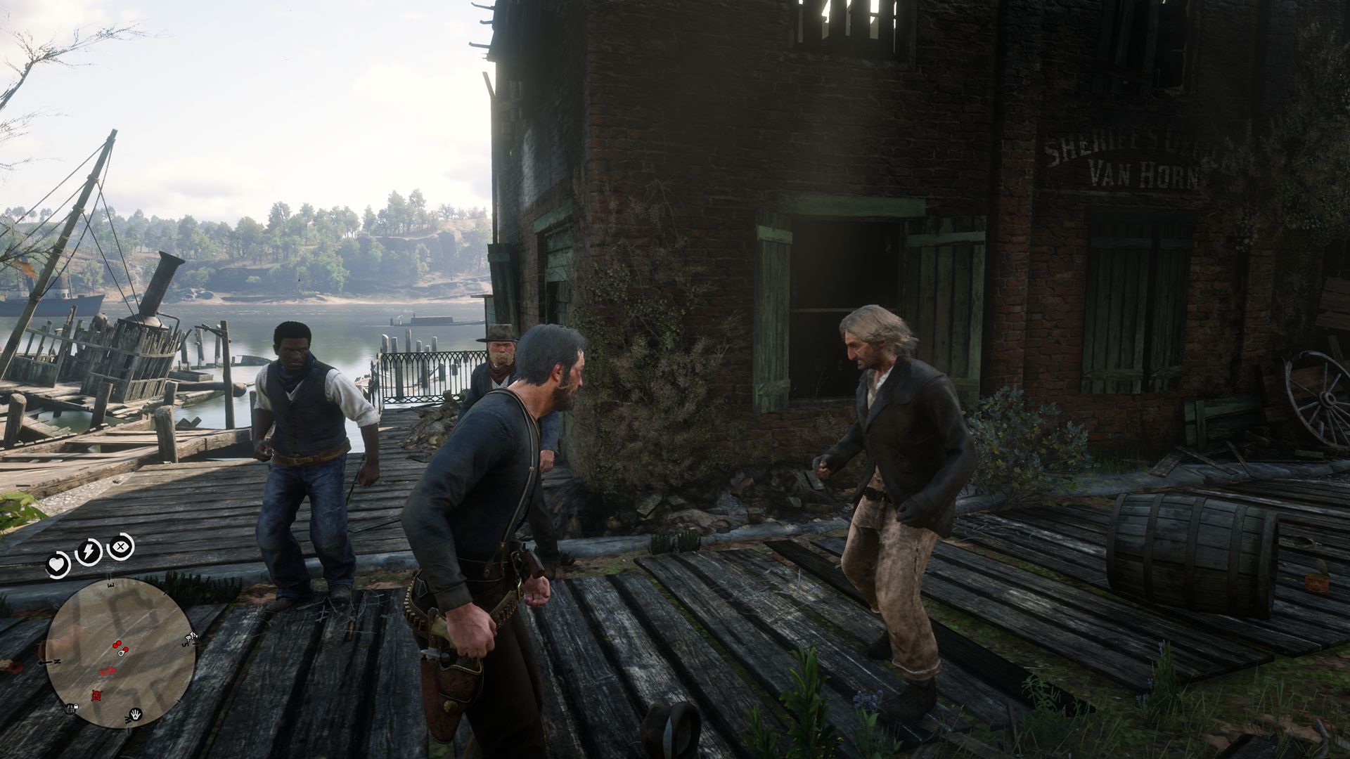 Red Dead Redemption 2 John Facing Man, listo para luchar