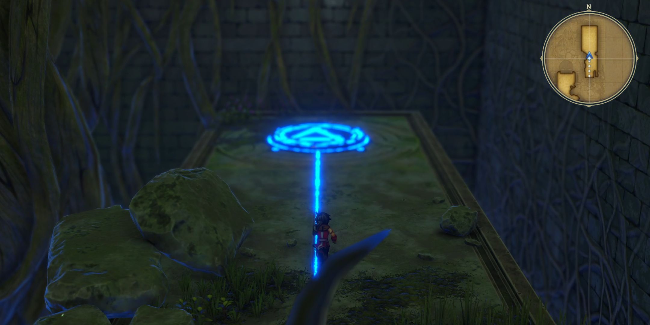 Botón de la primera puerta de Eiyuden Chronicle Hundred Heroes en el campo de pruebas