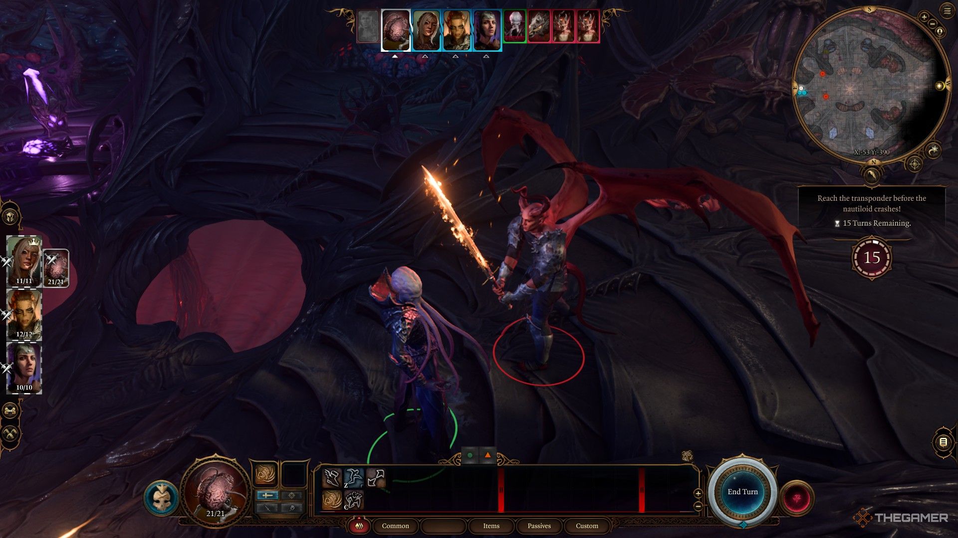 El comandante Zhalk luchando contra un desollador de mentes en Baldur's Gate 3.