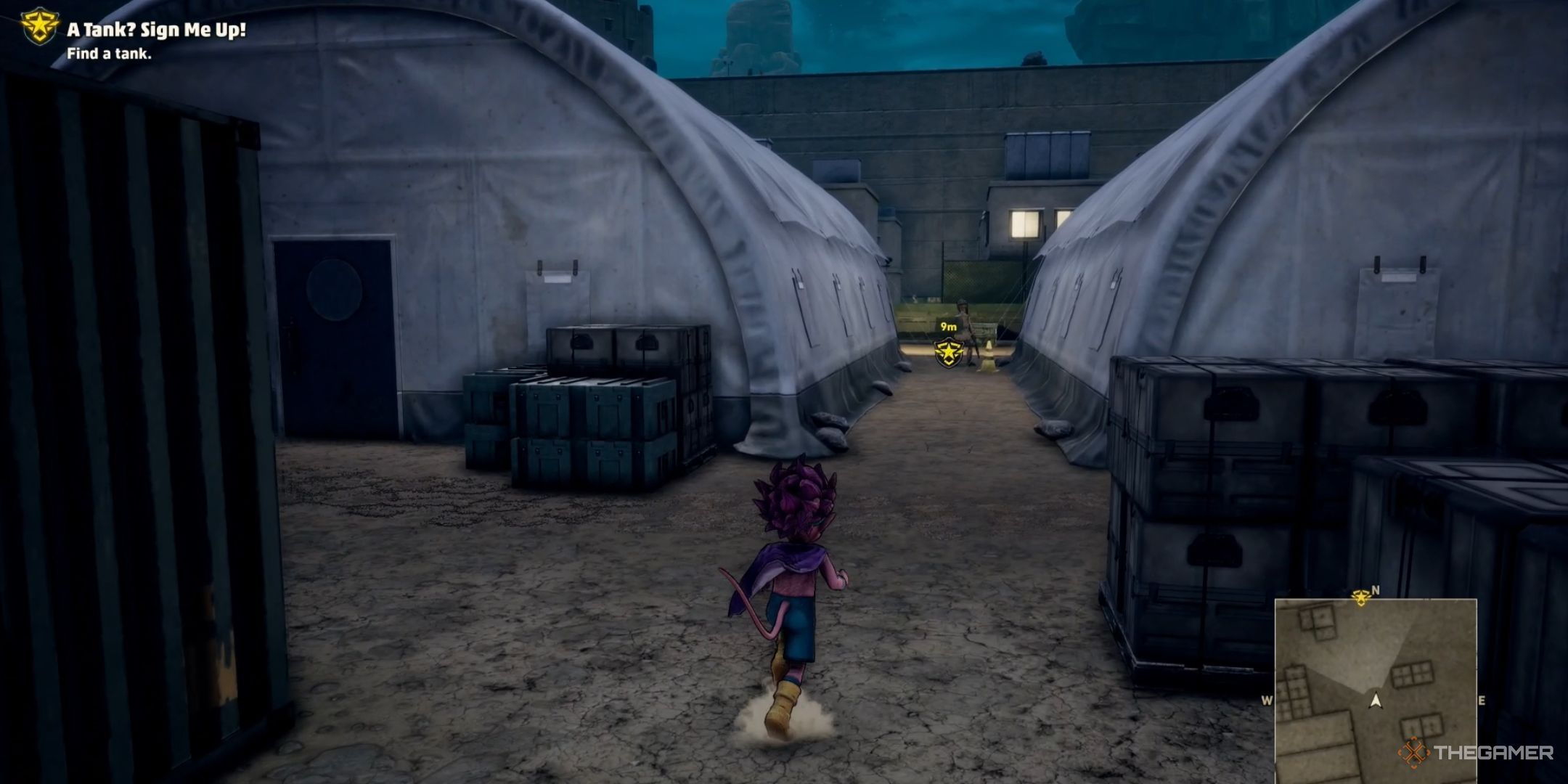 Beelzebub merodeando por la base Napps en Sand Land.