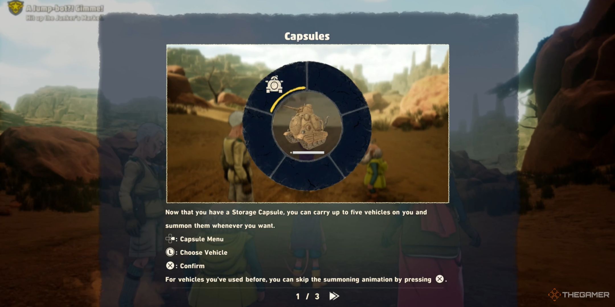 Un tutorial sobre cómo funcionan las cápsulas en Sand Land.