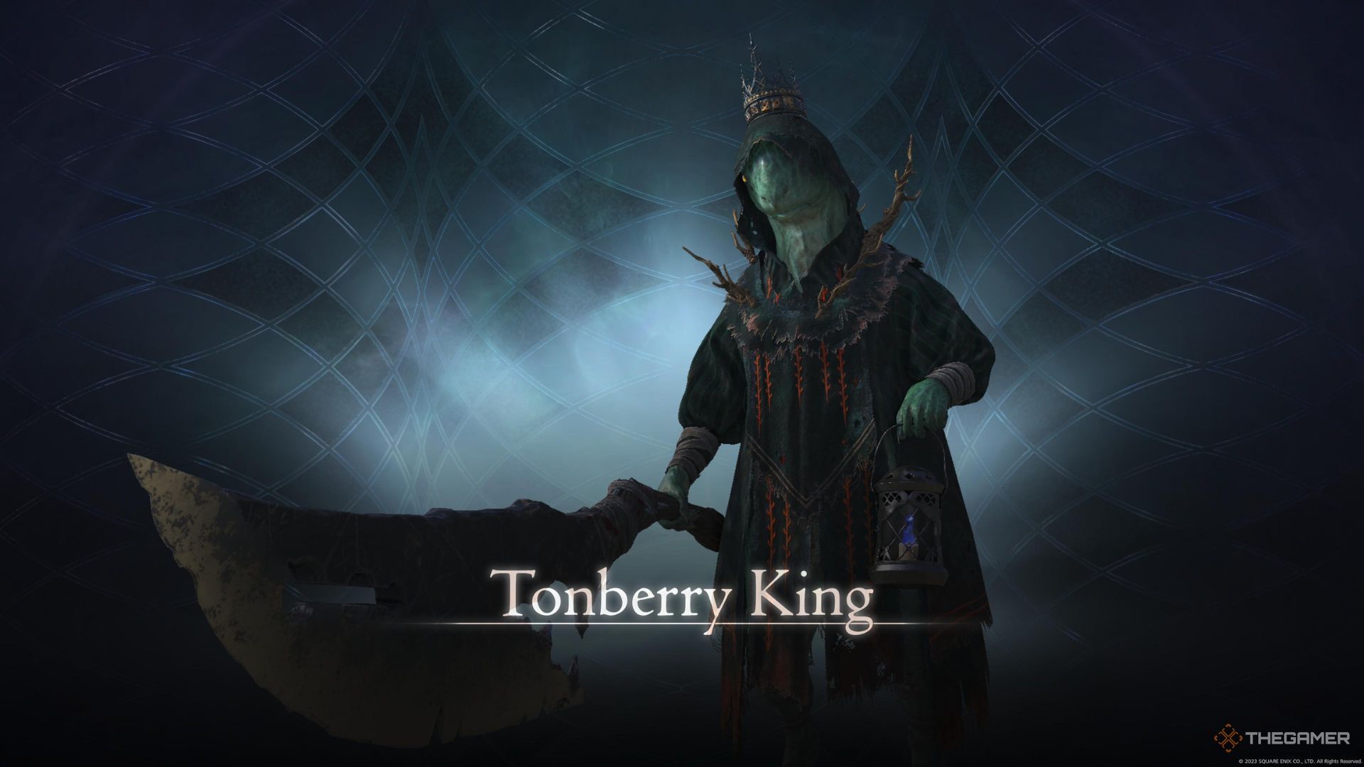 El título del Rey Tonberry cuando se le aborda durante la misión secundaria Reign of Pain en Final Fantasy 16.