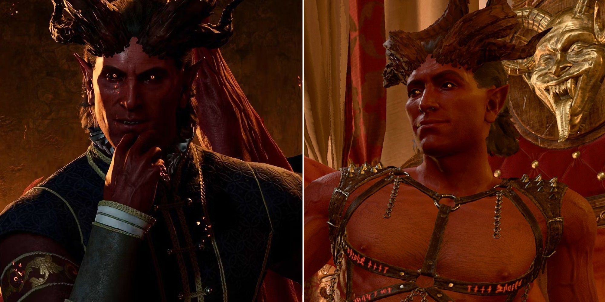 Collage de Baldur's Gate 3 que muestra a Raphael y Haarlep