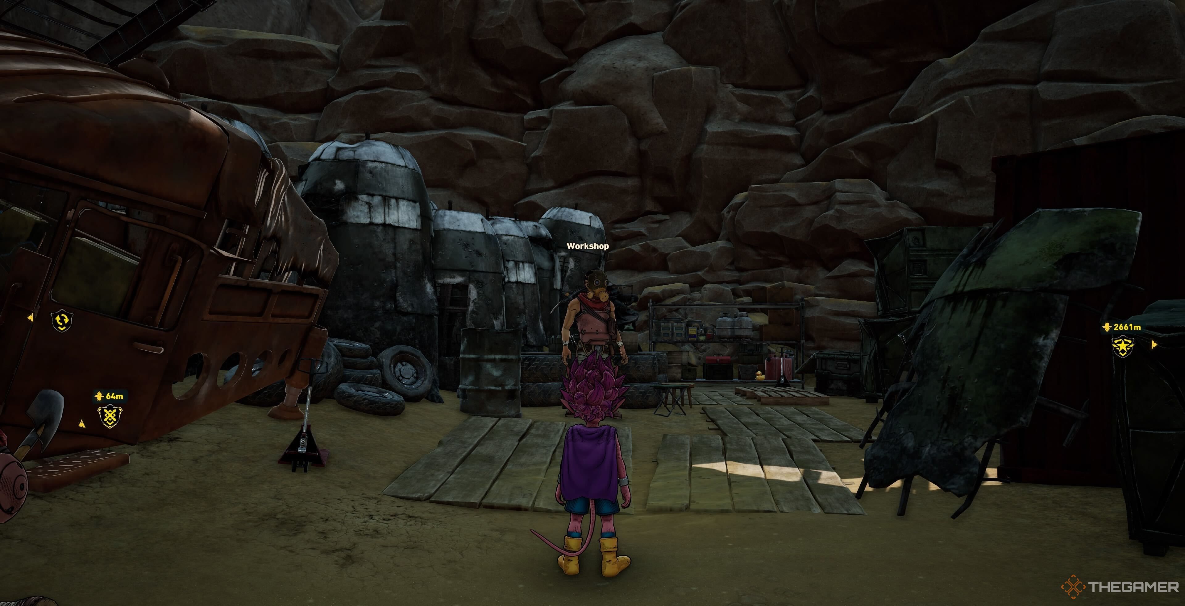 El NPC del taller en Sand Land.