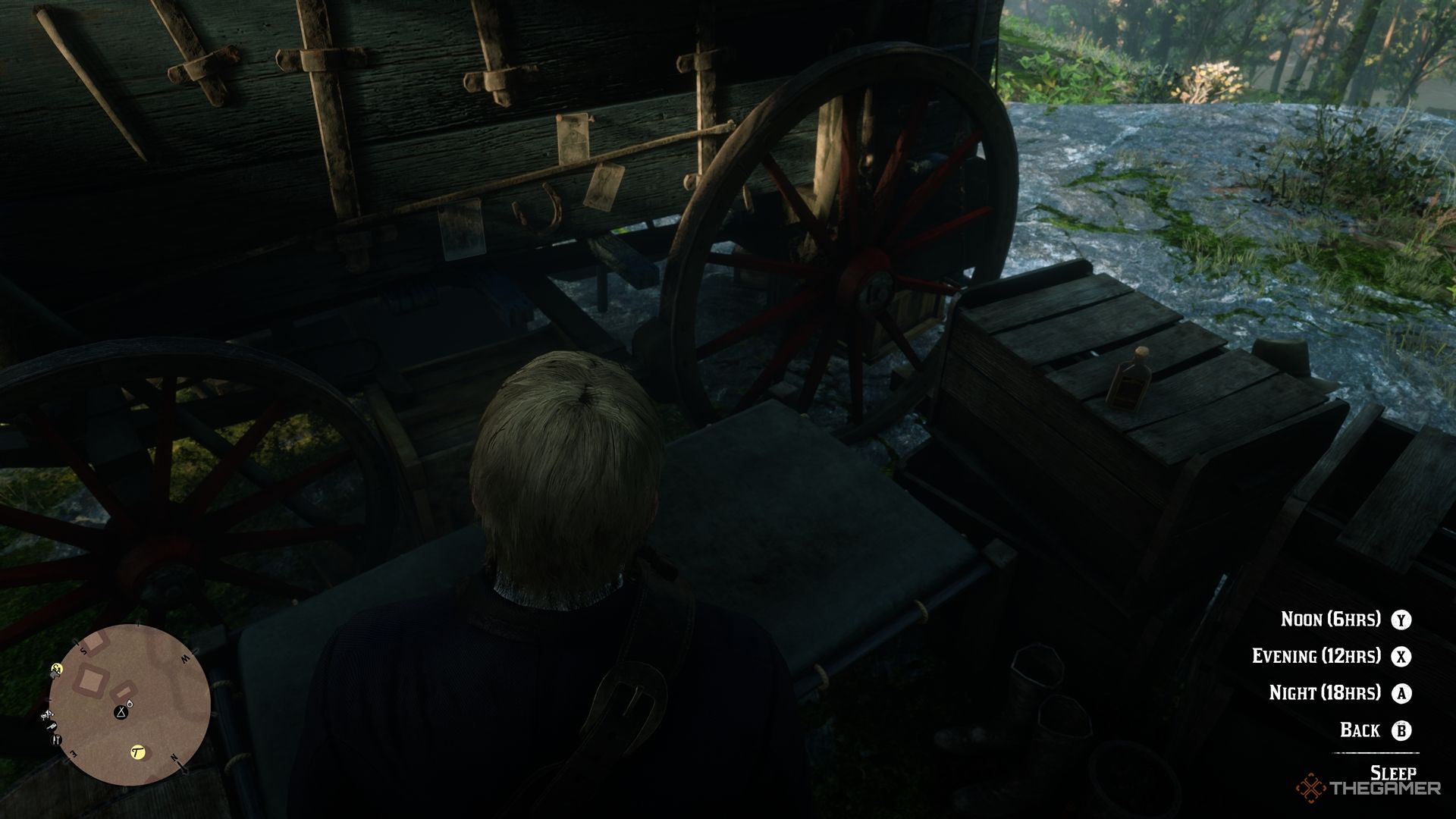 Red Dead Redemption 2 Arthur parado sobre la litera