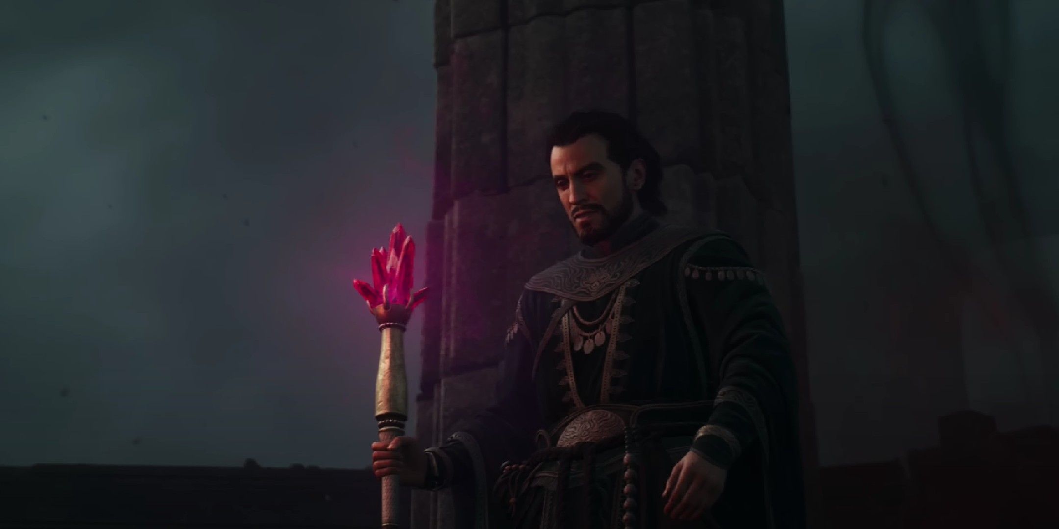 Imagen de Dragon's Dogma 2 que muestra a Faeso mirando al jugador