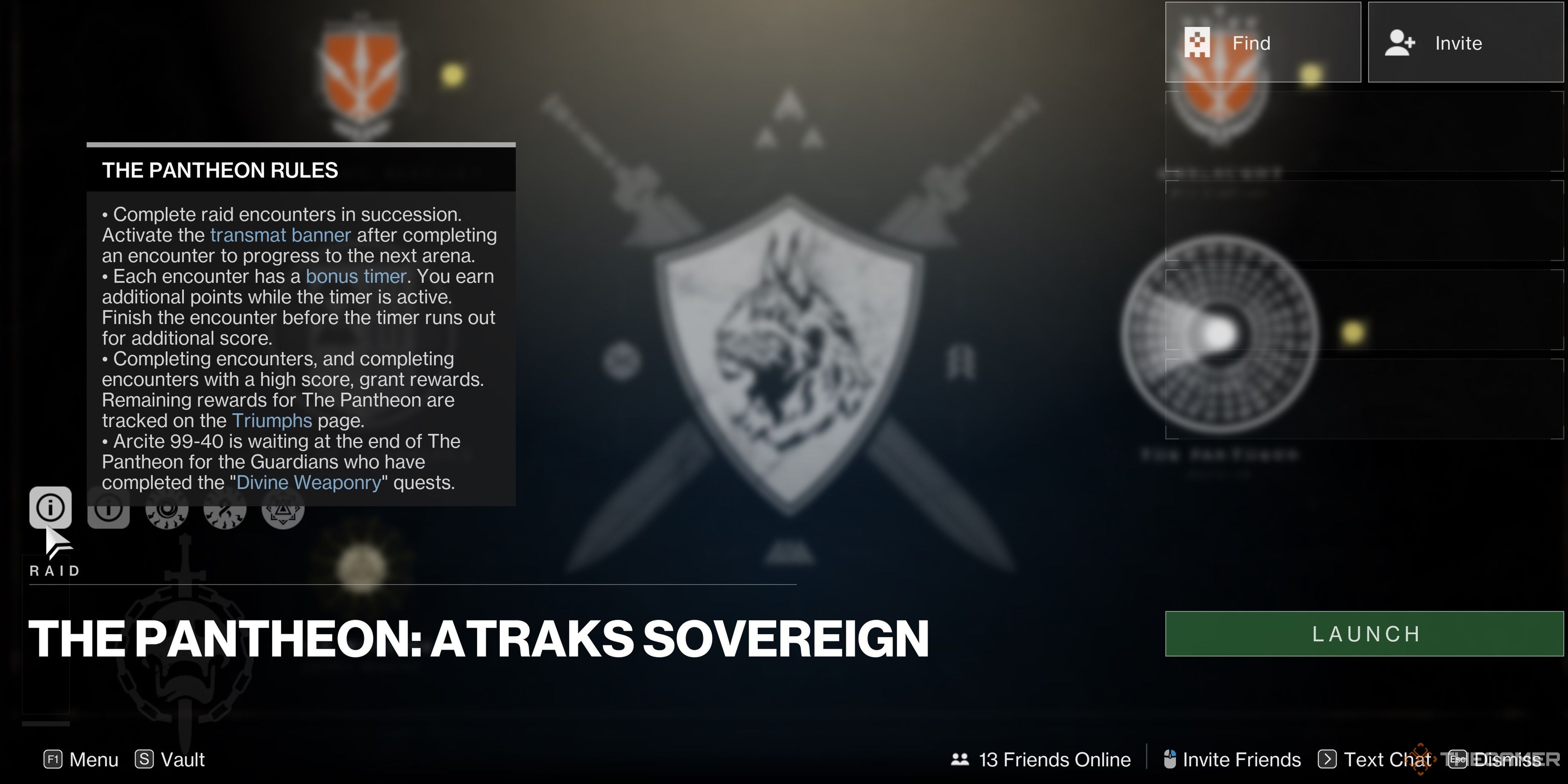 Reglas del director de Destiny 2 Pantheon