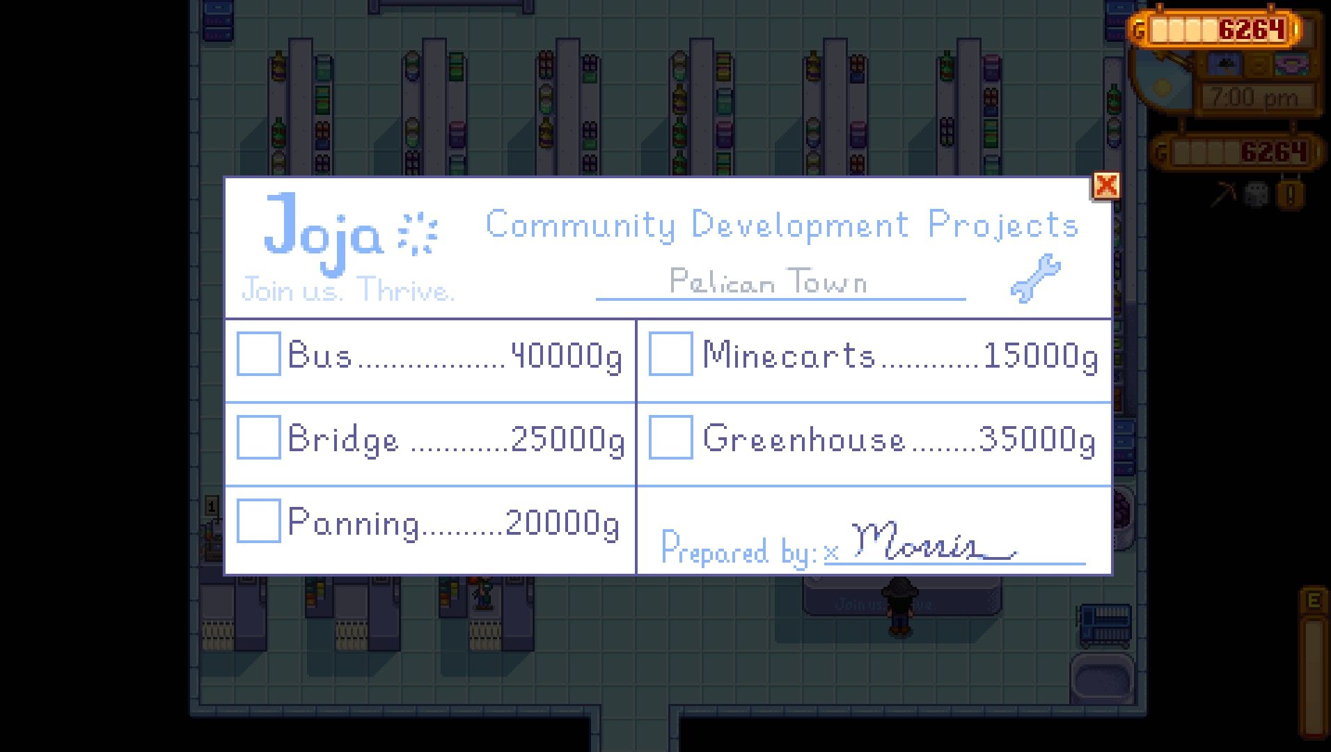 precios de la ruta joja stardew Valley
