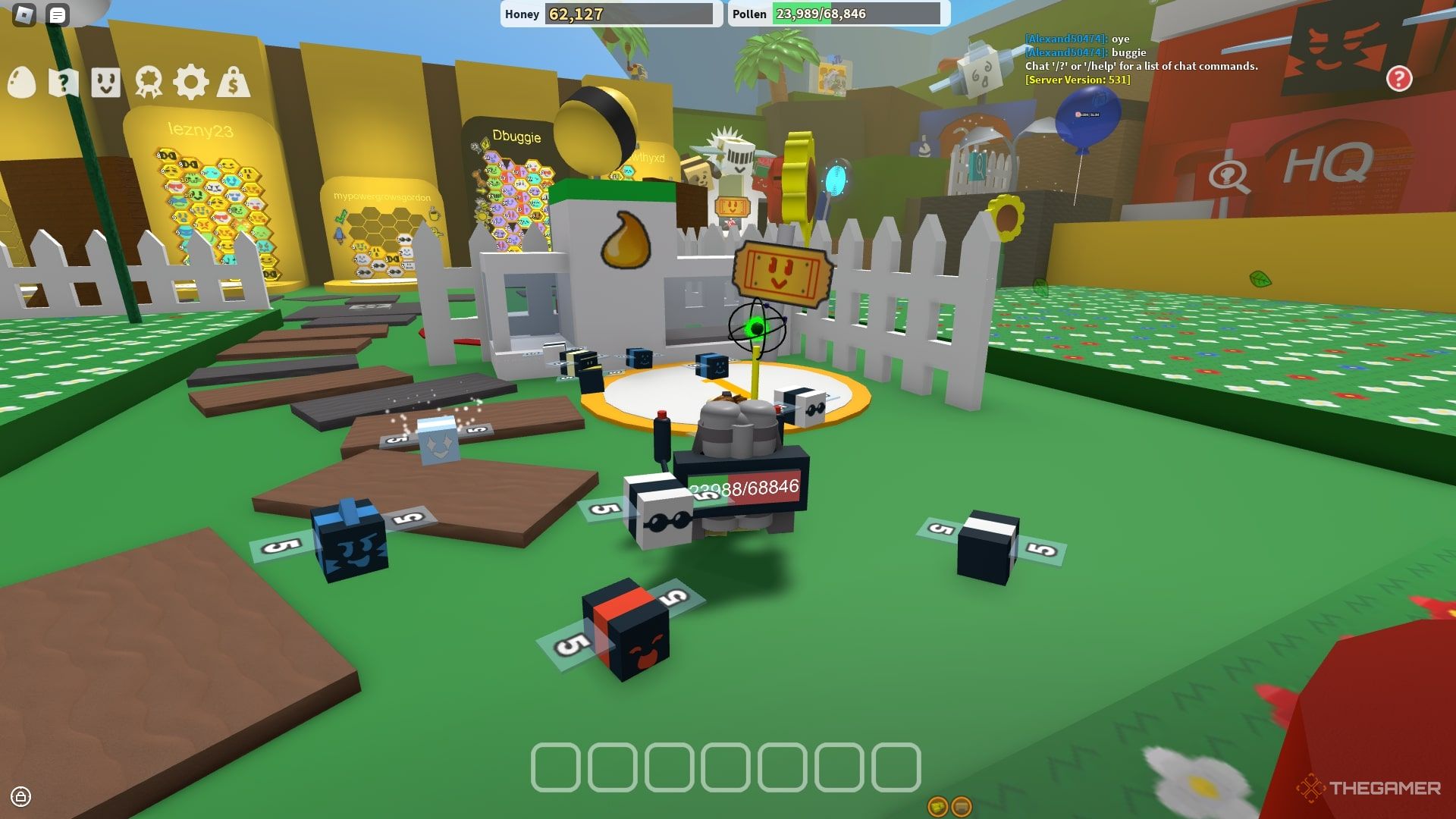 Una estación Instant Converter en Bee Swarm Simulator en Roblox.
