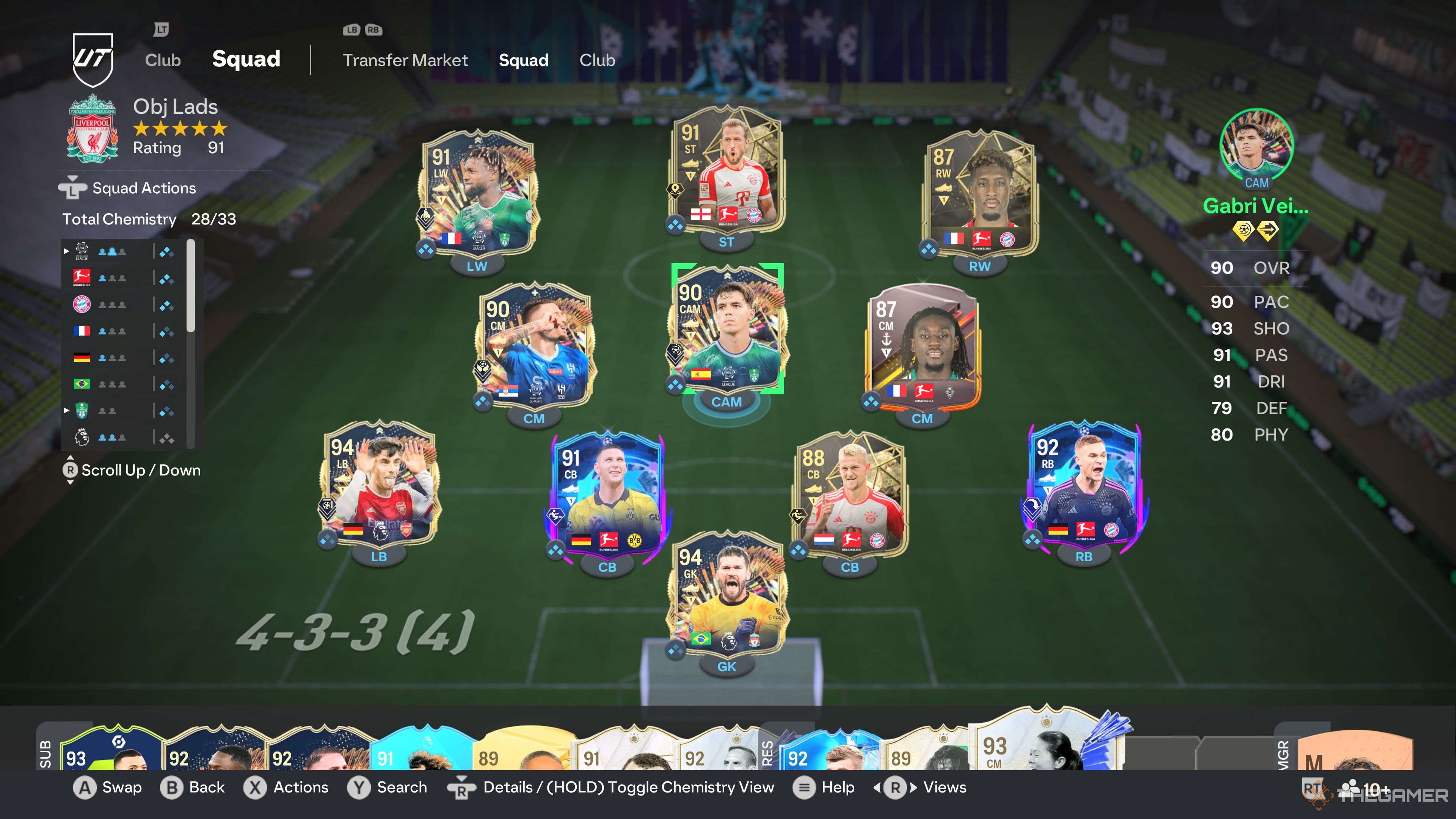 Un ejemplo del equipo Sergej Milinkovic-Savic Challenge en el menú de EA Sports FC 24.