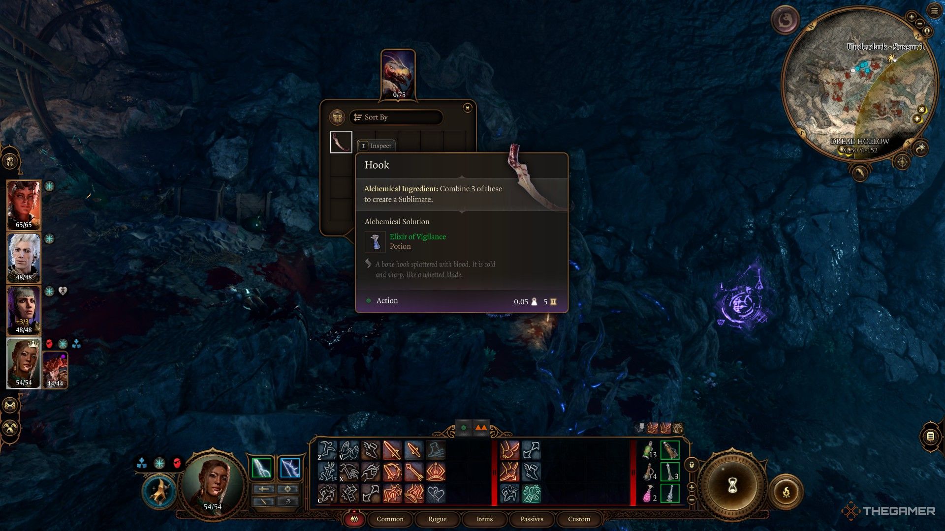 El gancho de un horror gancho saqueado en Baldur's Gate 3.