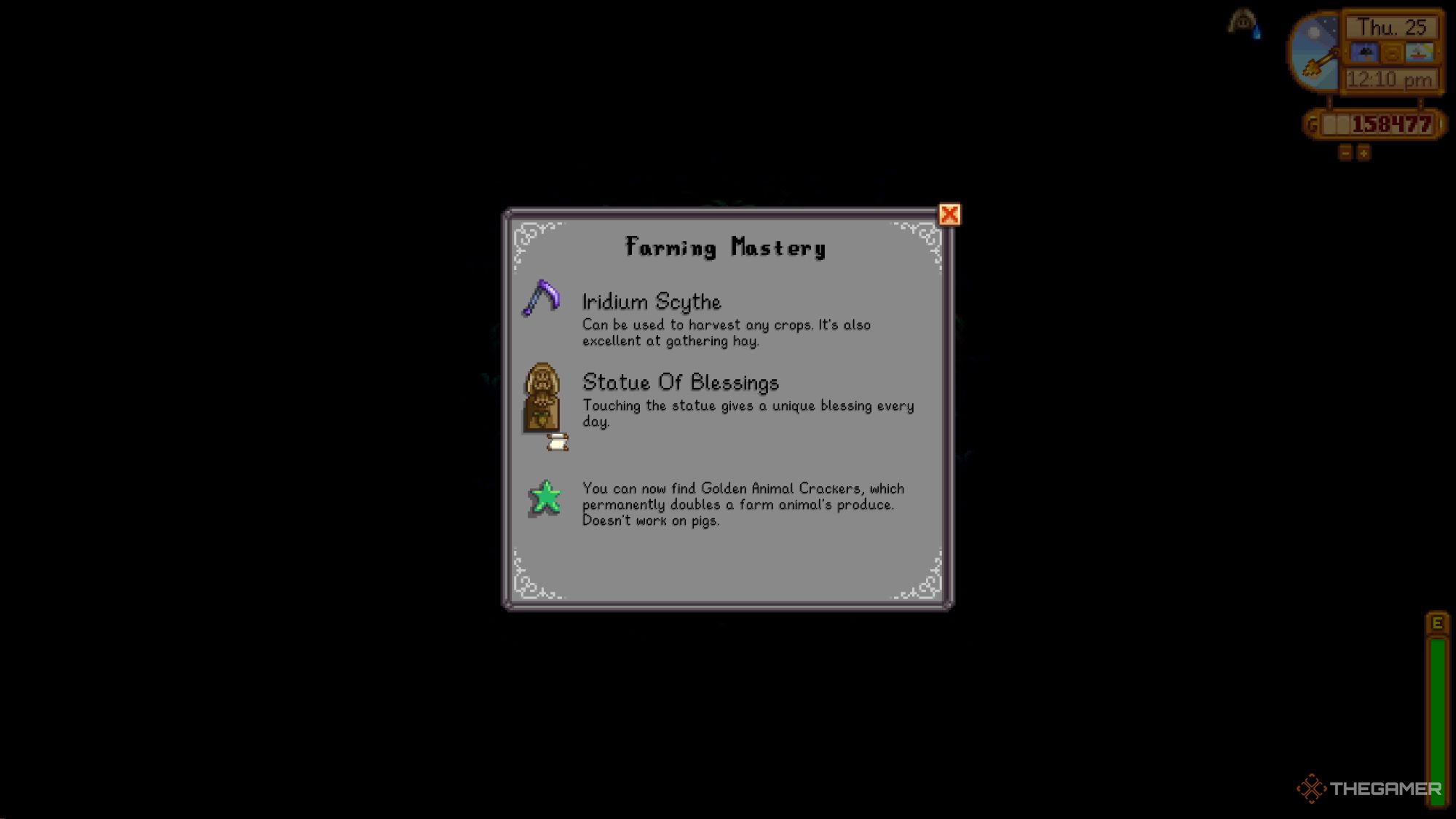 Una imagen de la placa Stardew Valley of the Farming Mastery