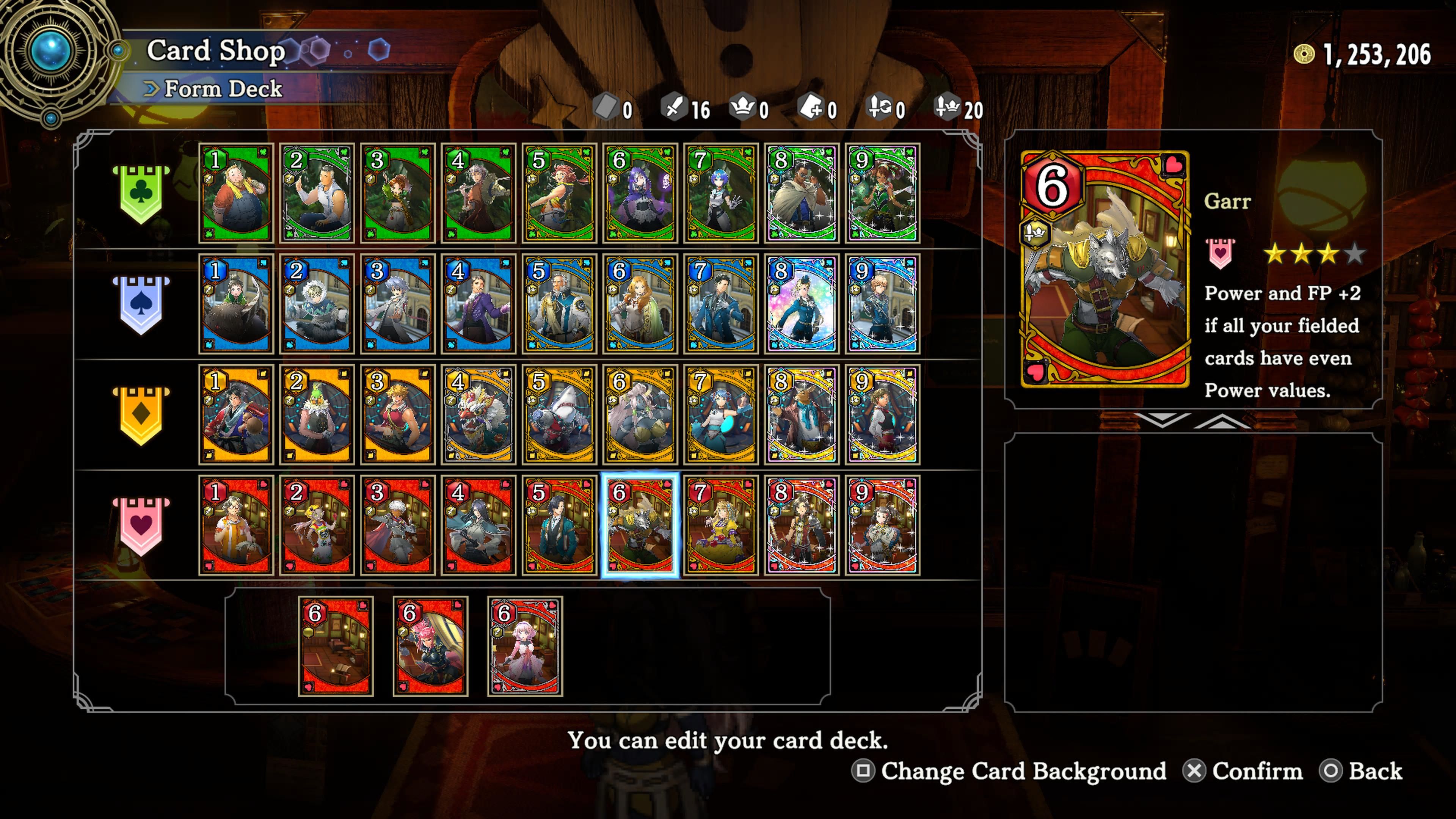 Eiyuden Chronicle Hundred Heroes, mazo personalizado lleno de cartas únicas