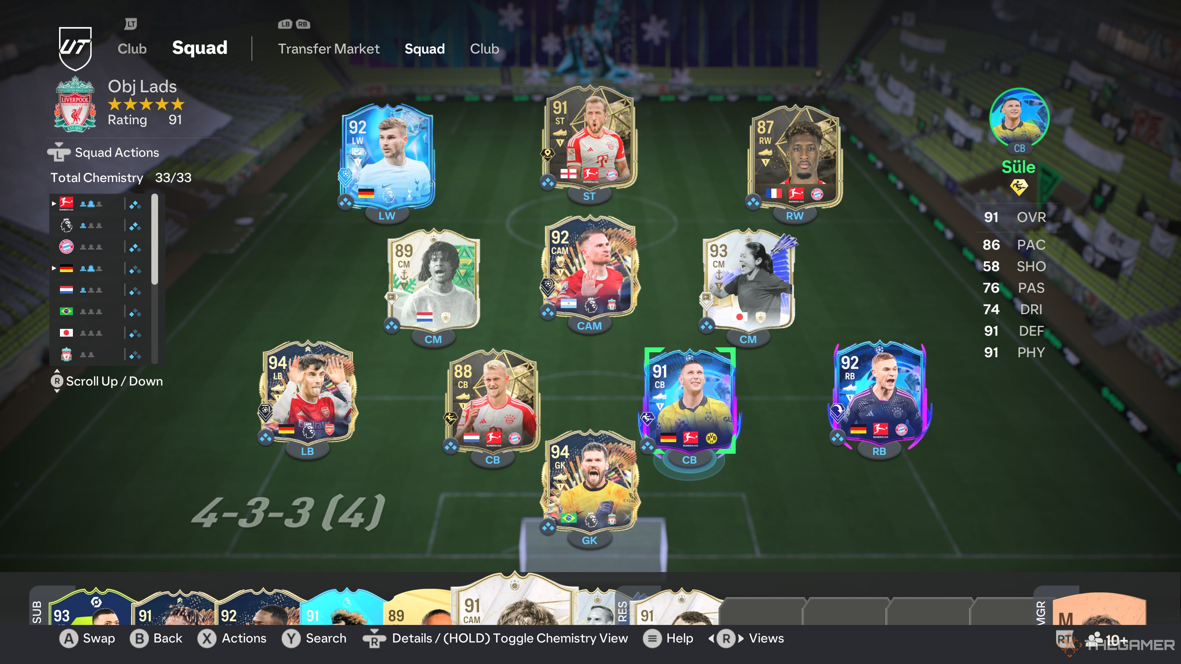El ejemplo del equipo Jan-Niklas Beste Challenge en EA Sports FC 24.