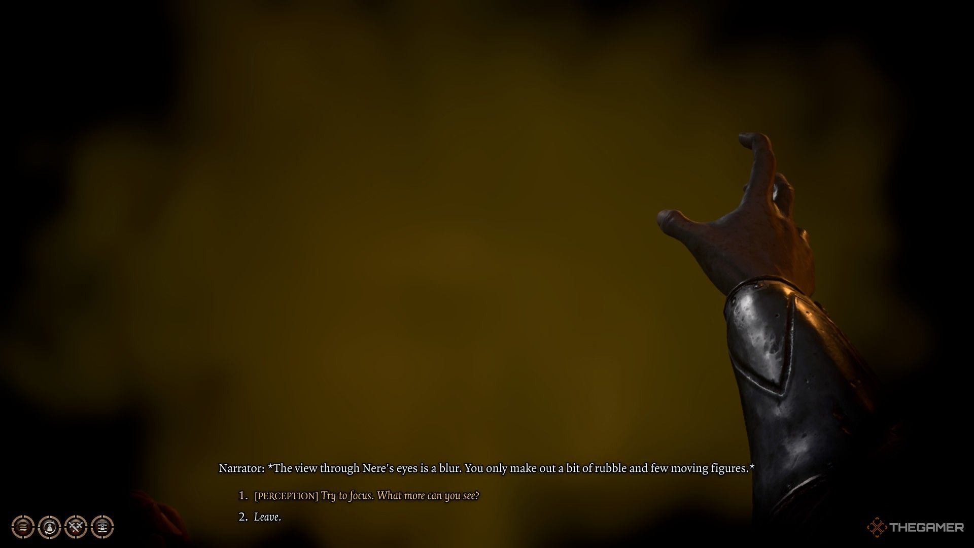 La mano de Nere extendiéndose en una nube venenosa en Baldur's Gate 3.