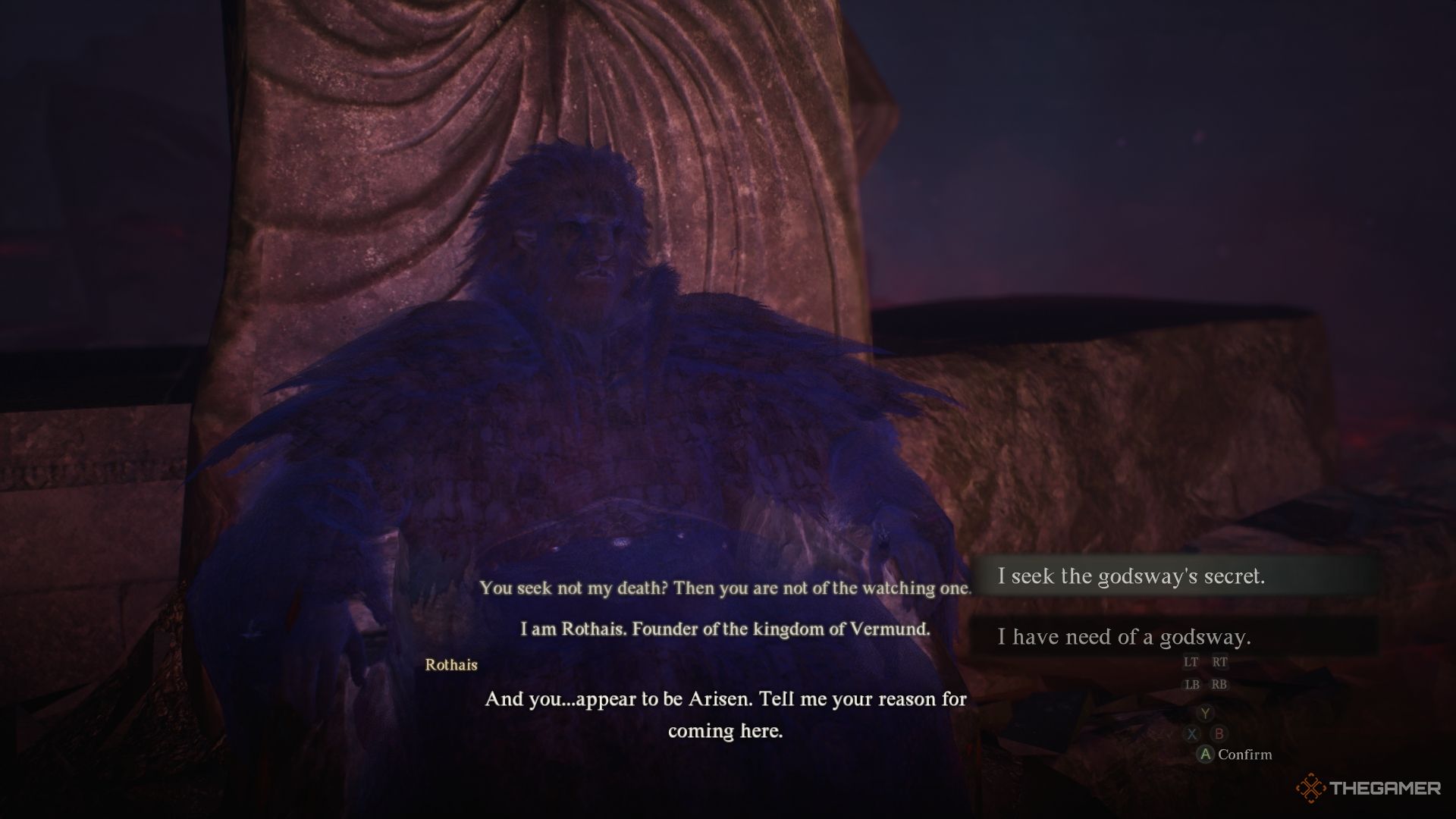 The Arisen busca respuestas de Rothais sobre Godsway en Dragon's Dogma 2