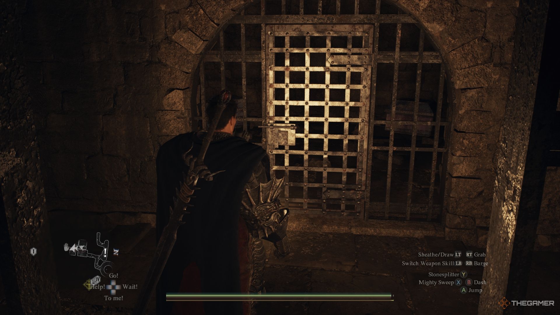 The Arisen ante una celda cerrada en Dragon's Dogma 2