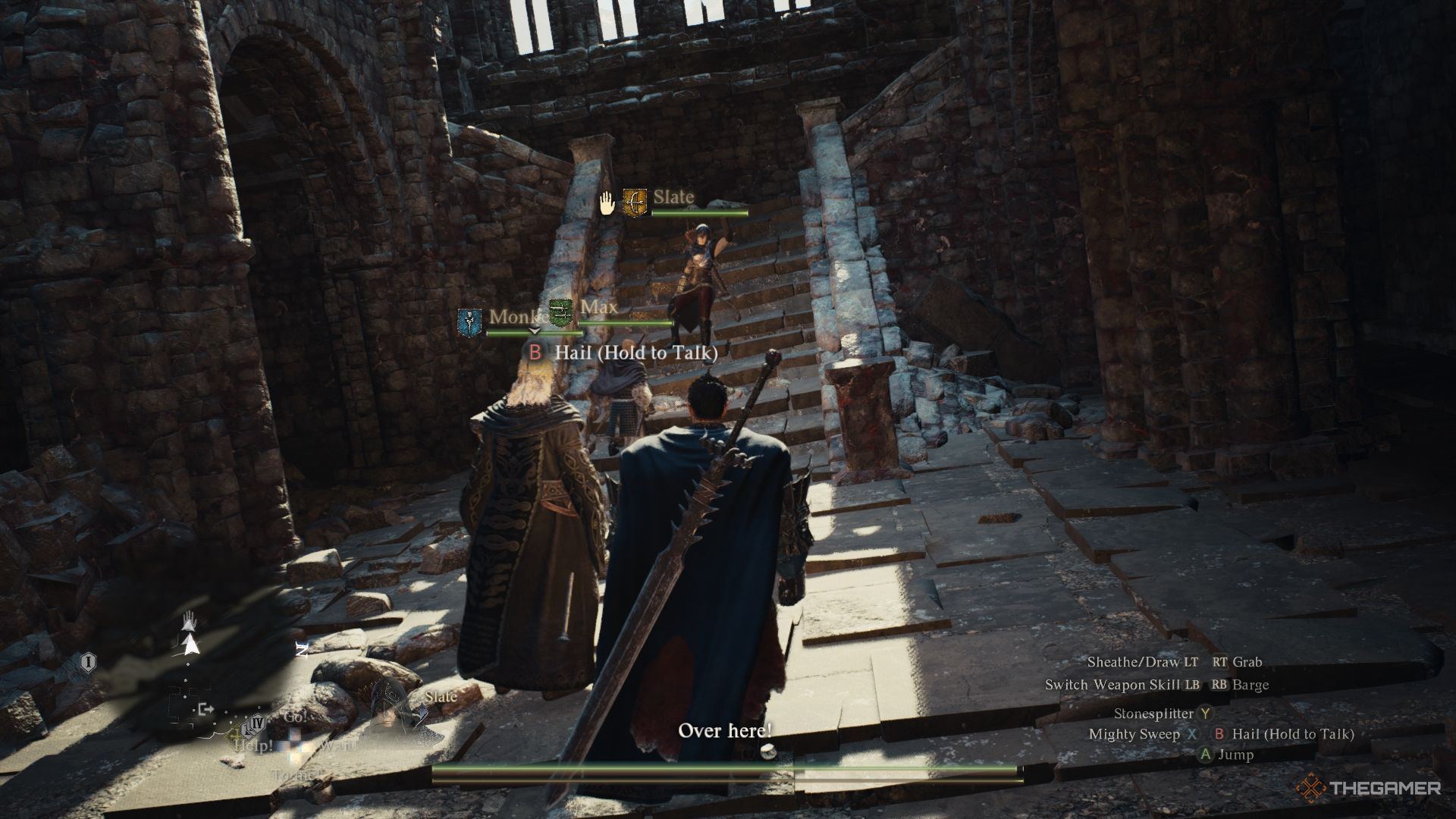 Los Resucitados y sus Peones ante una escalera en Dragon's Dogma 2