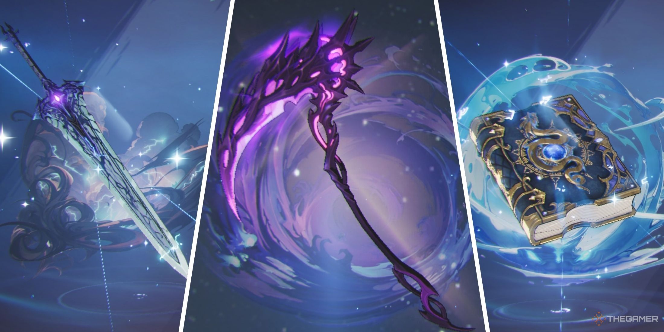 La Tier List de armas en Solo Leveling: Levántate con la espada larga del Rey Demonio, la Guadaña de las Sombras y el Grimorio de Thetis.