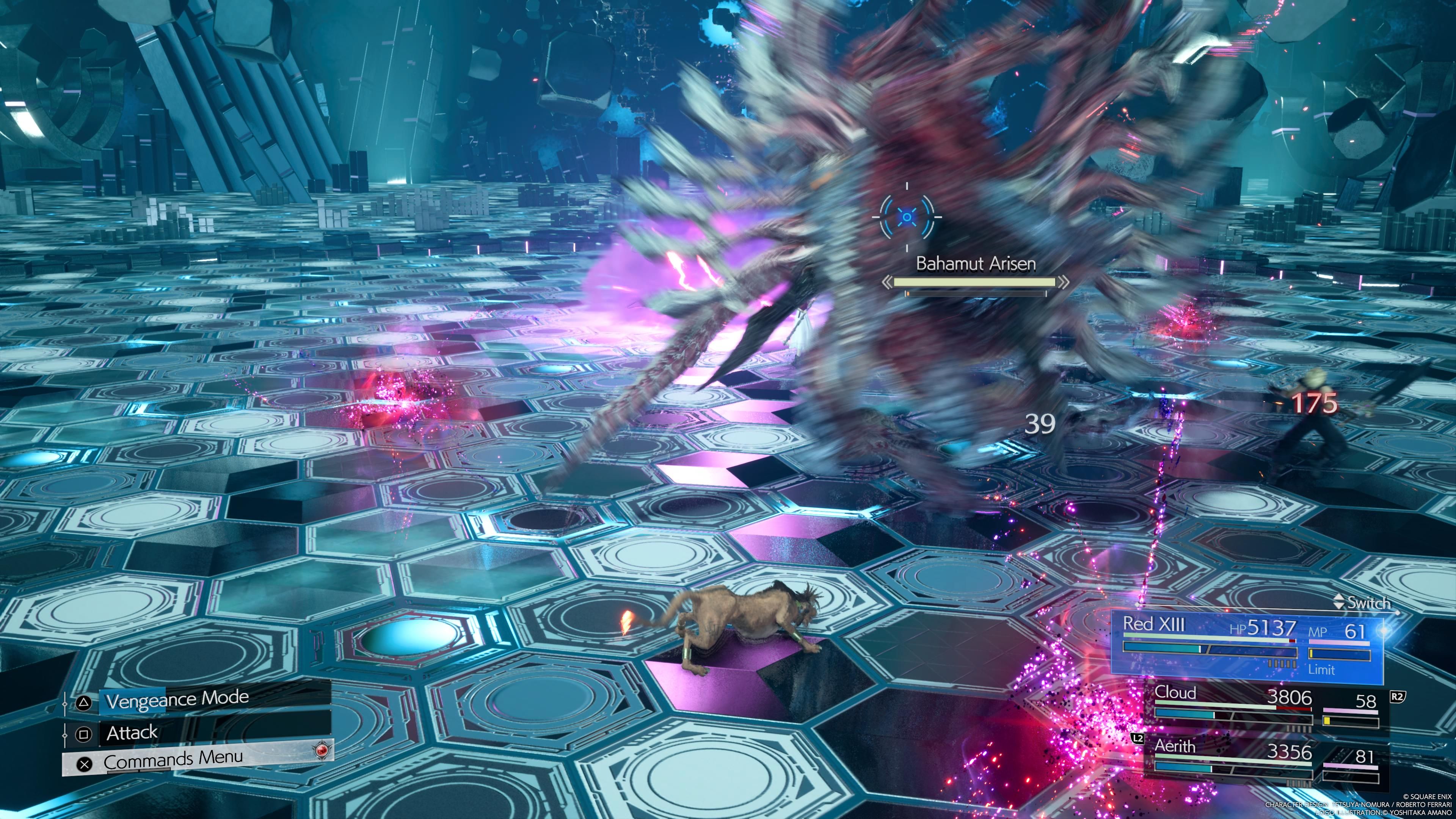 Luchando contra Bahamut Arisen en FF7 Rebirth