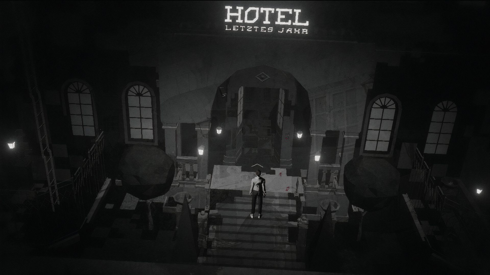 Lorelei y los ojos láser, puerta de entrada del hotel