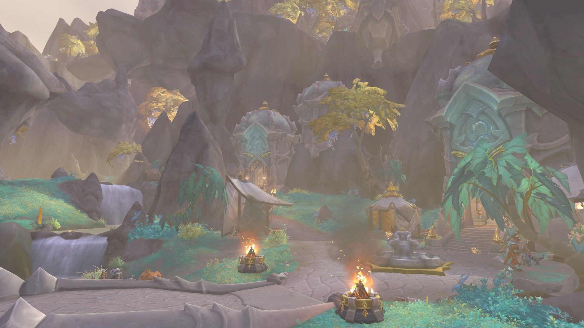 la aldea del Vuelo de Bronce en la franja de eones en thaldraszus en World of Warcraft