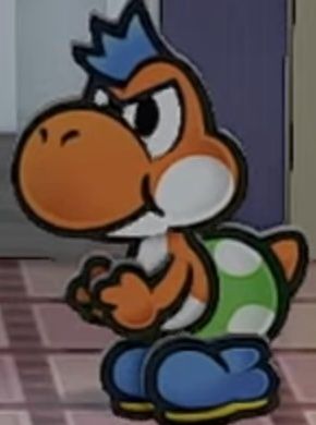 Paper-Mario-La-puerta-de-los-mil-años-naranja-Yoshi