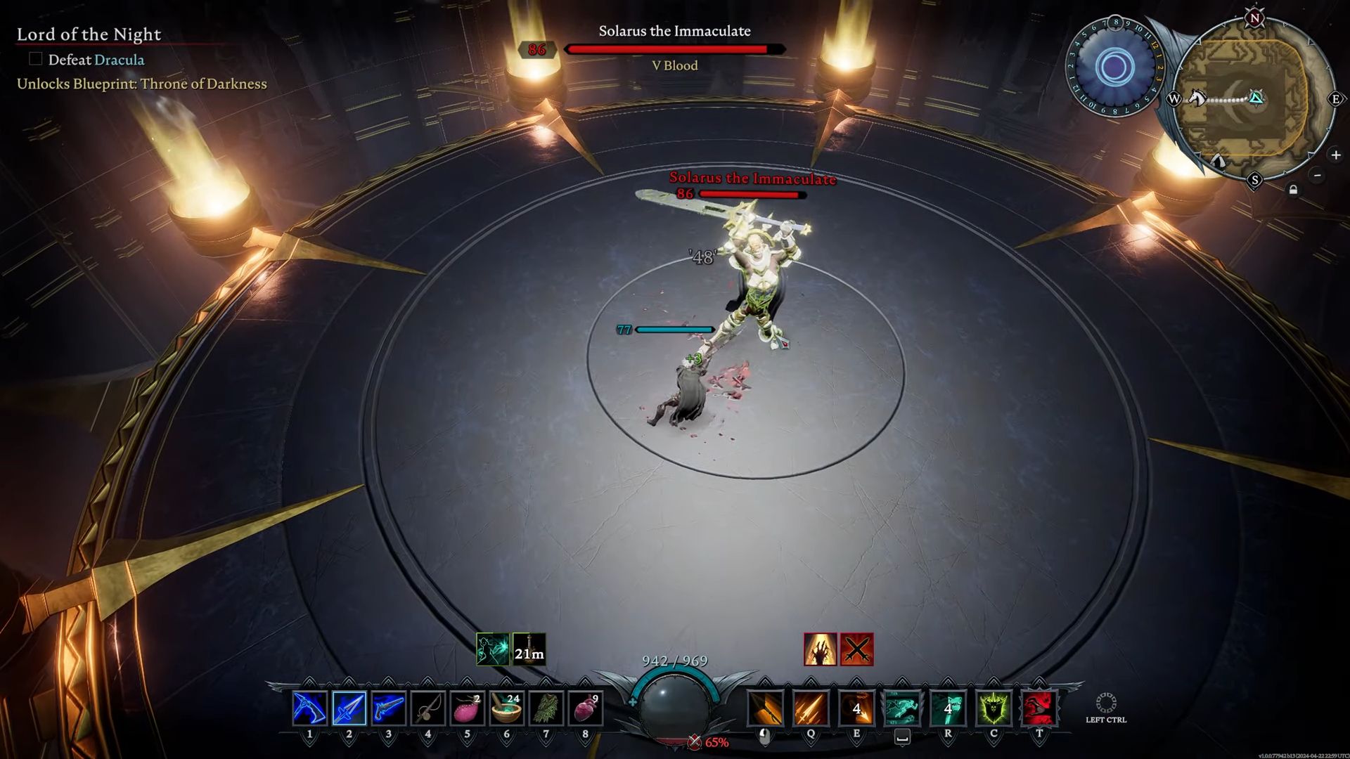 v jugador en ascenso luchando contra solarus