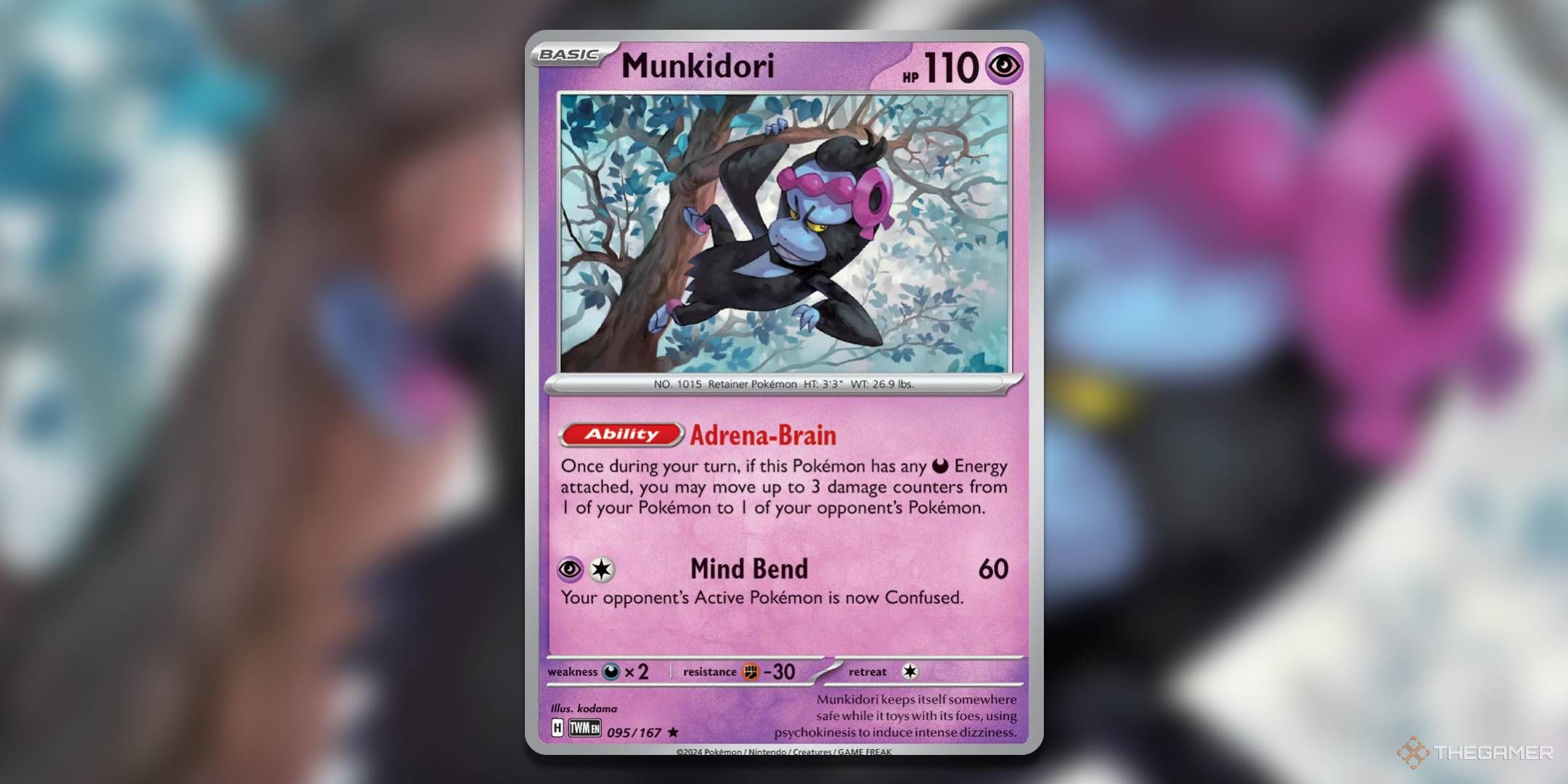 Munkidori de la expansión Twilight Masquerade de Pokémon TCG