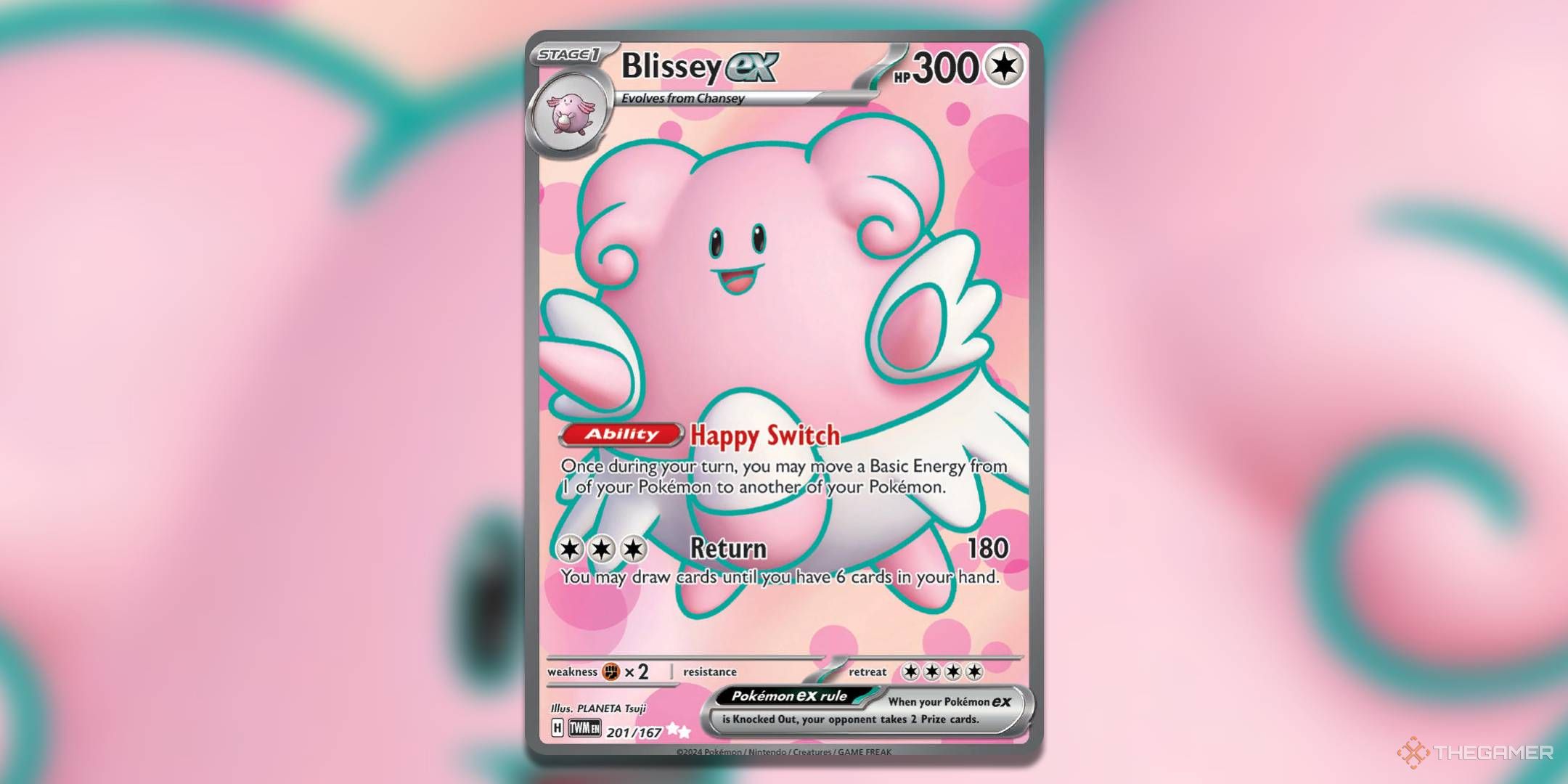 Blissey ex de la expansión Twilight Masquerade de Pokémon TCG