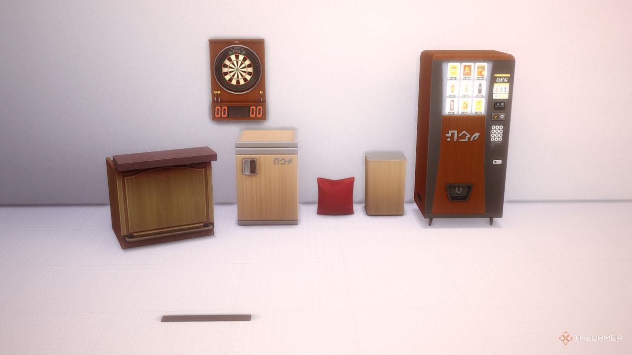 Las recompensas diarias del modo Construir Compra en una habitación blanca en Sims 4