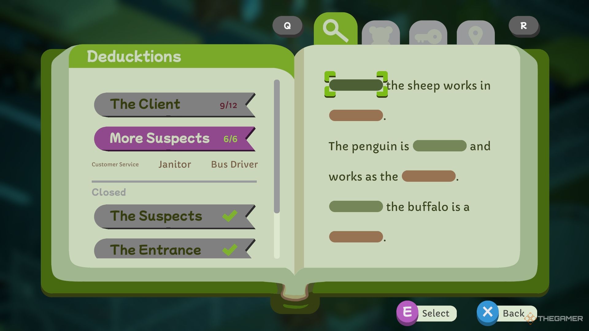 La deducción de más sospechosos en Duck Detective: The Secret Salami.
