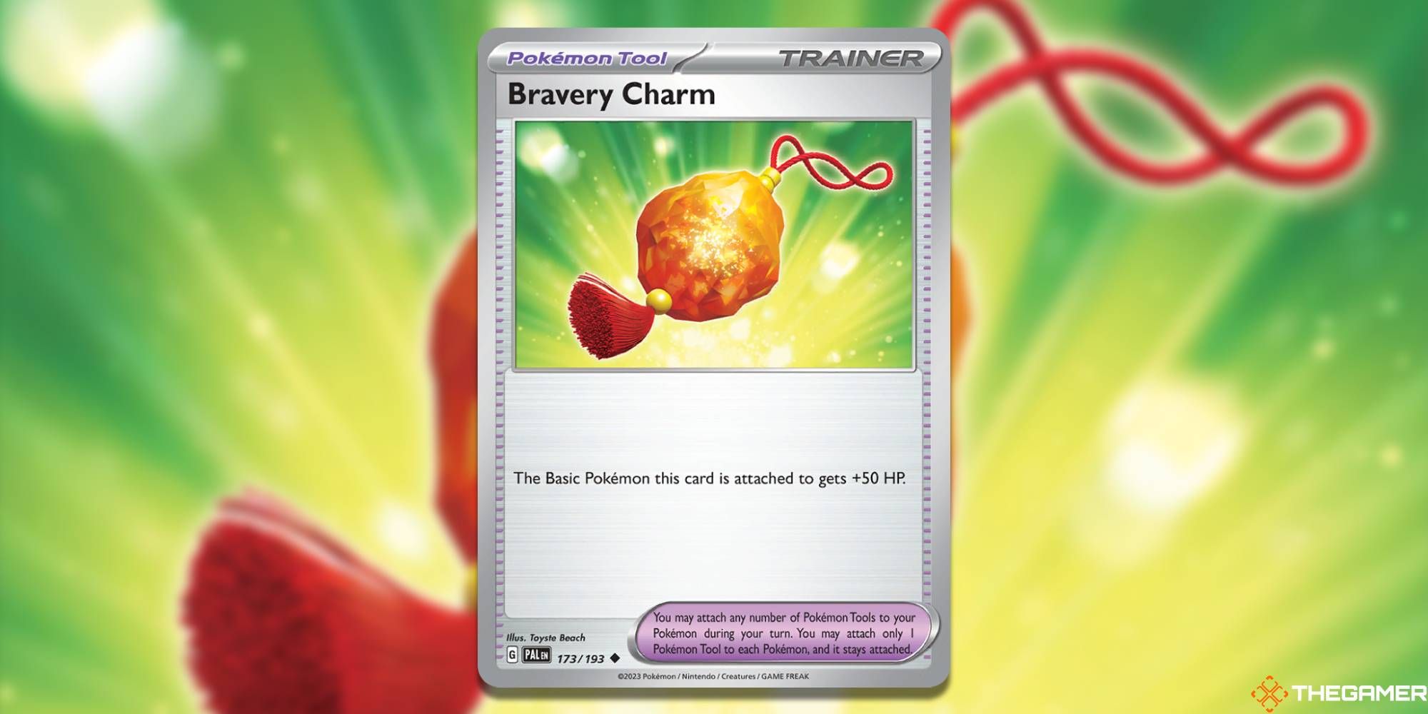Tarjeta de amuleto de valentía de Pokémon TCG