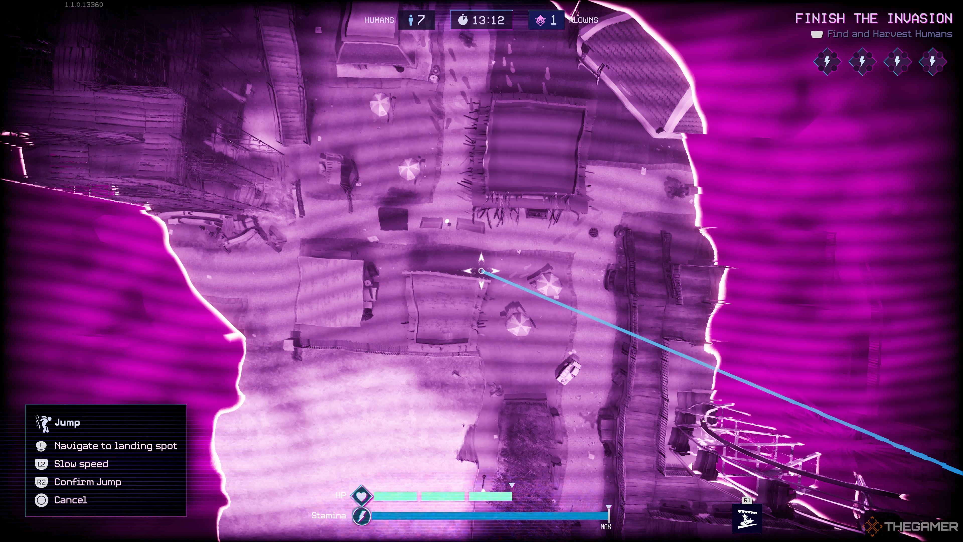 Usar el mapa de salto de Klown para elegir un lugar al que saltar en Killer Klowns From Outer Space: The Game.