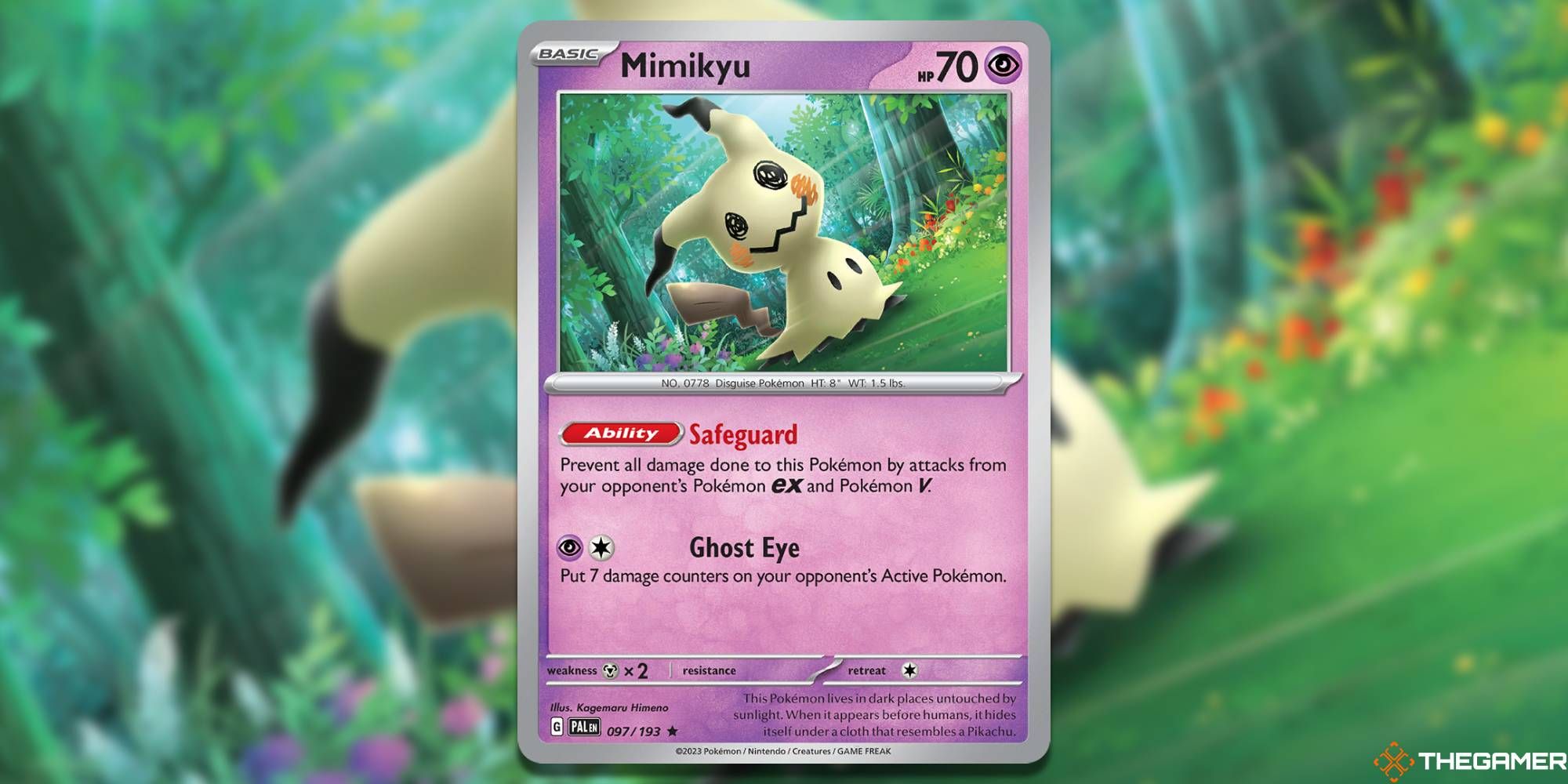 Mimikyu de la expansión PAL en Pokémon TCG