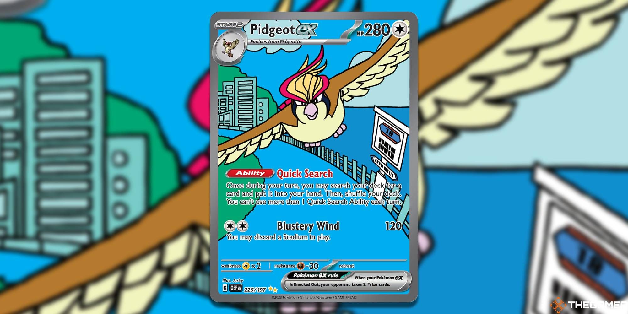 Ilustración especial rara Pidgeot ex de Pokemon TCG Obsidian Flames