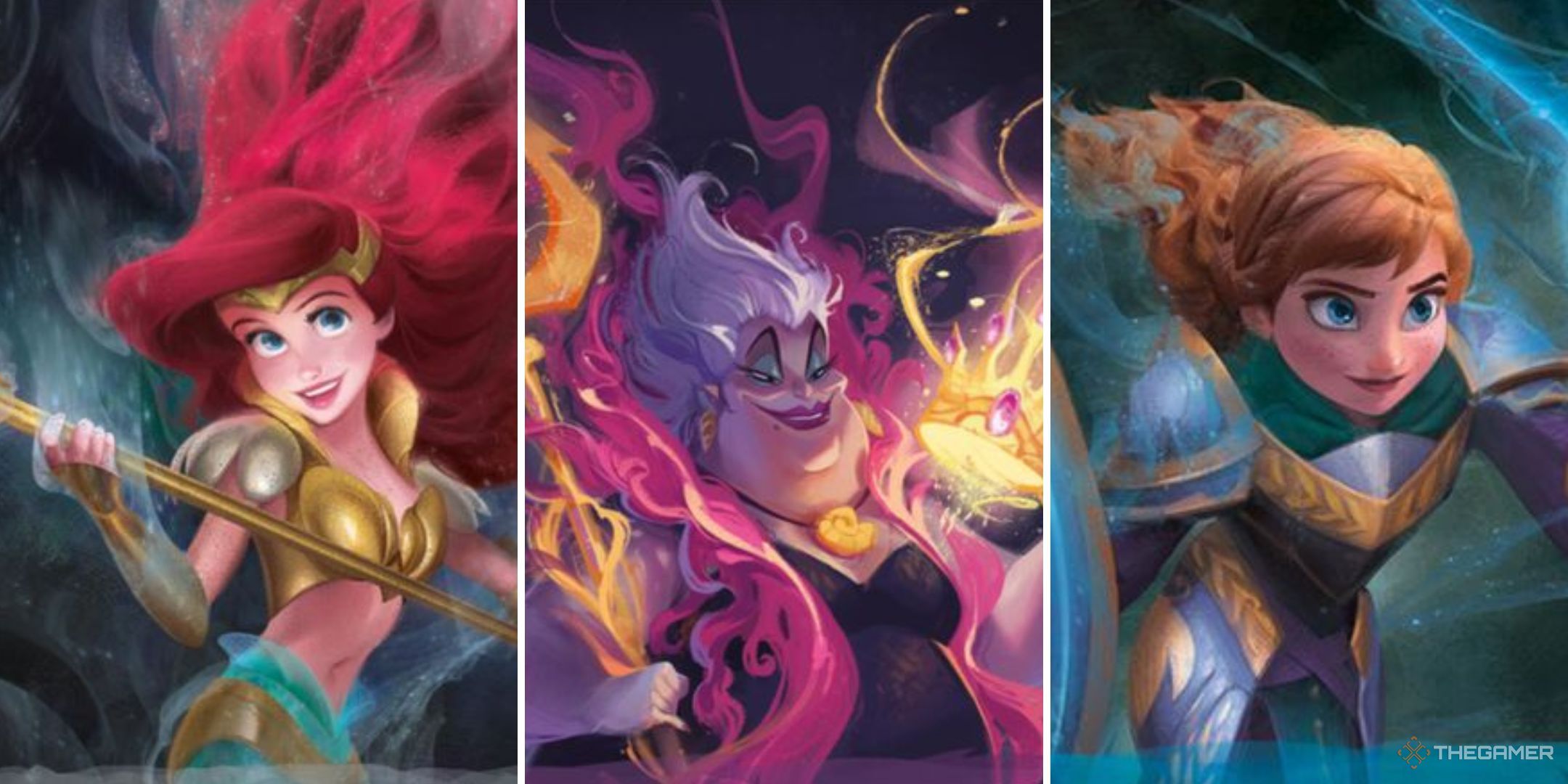 disney lorcana ursulas la venganza ariel ursula y anna