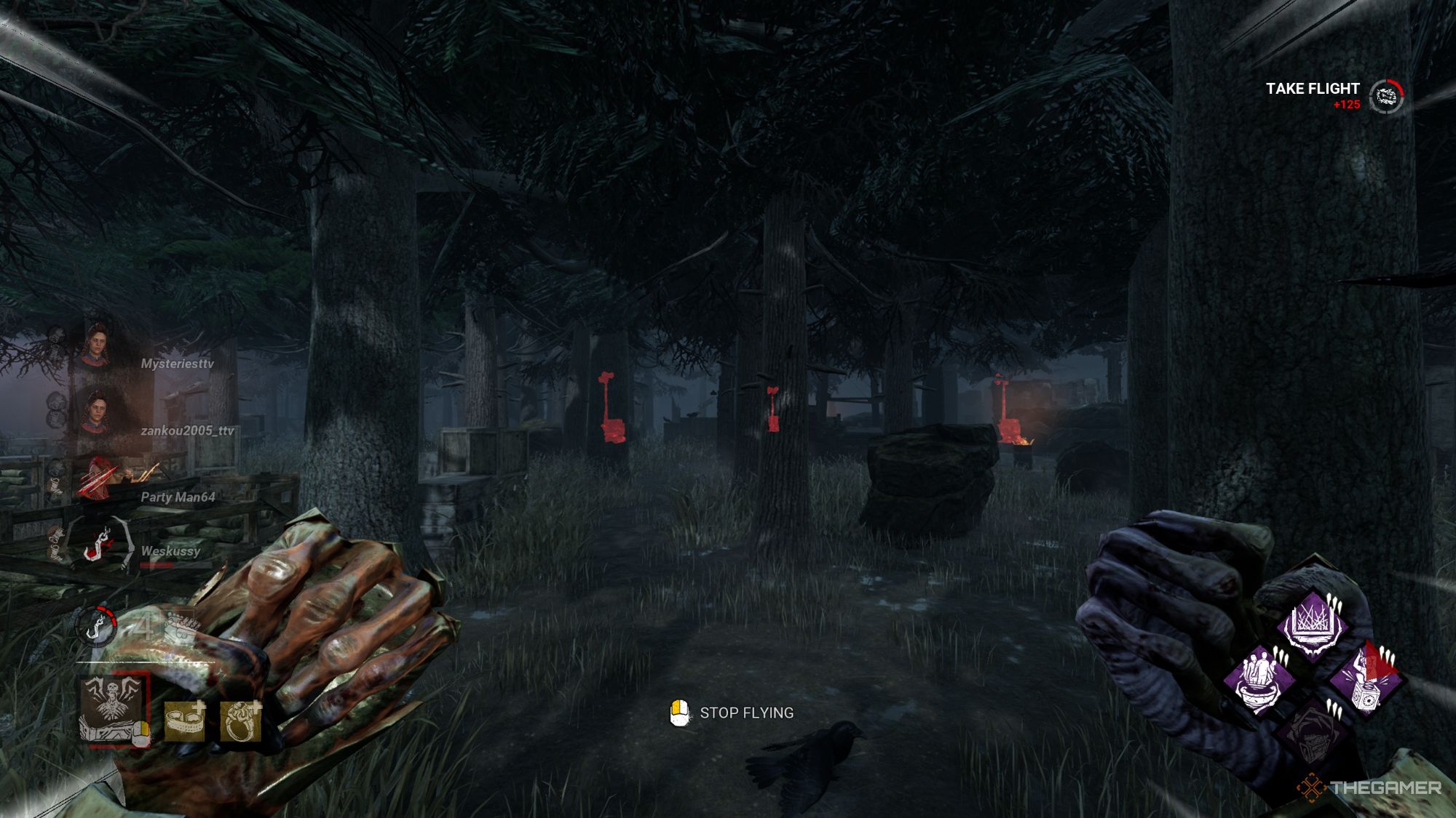 Una imagen de Dead By Daylight del Lich volando por el mapa.