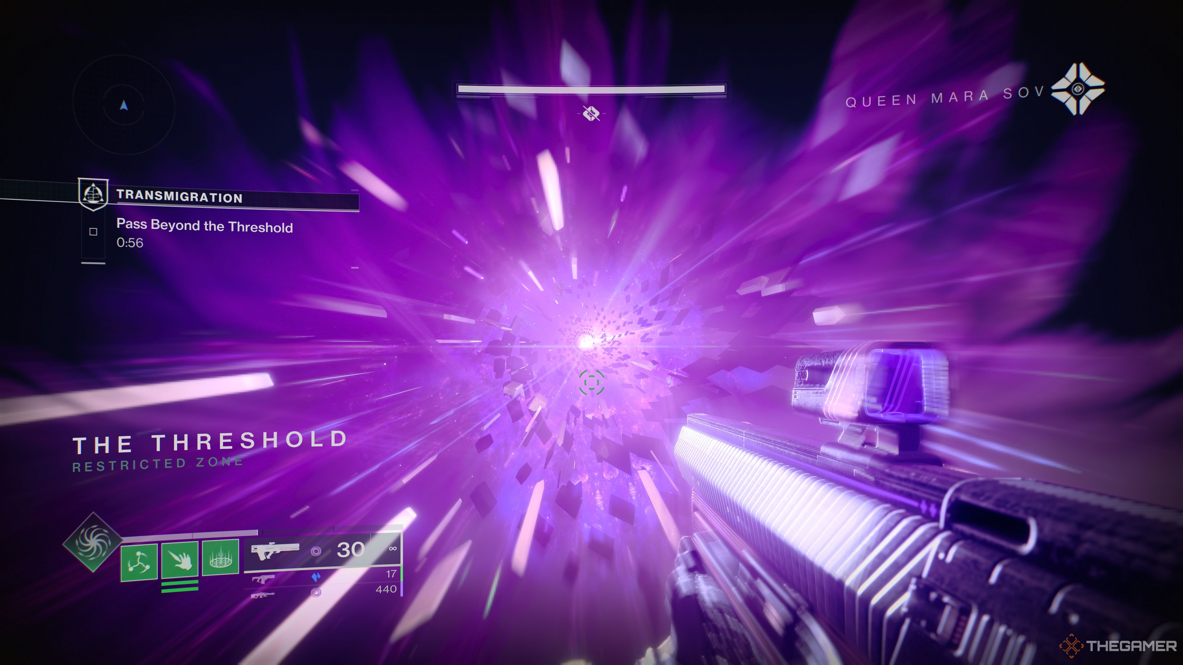 Tutorial de transmigración de TFS atravesando el umbral en Destiny 2: The Final Shape.