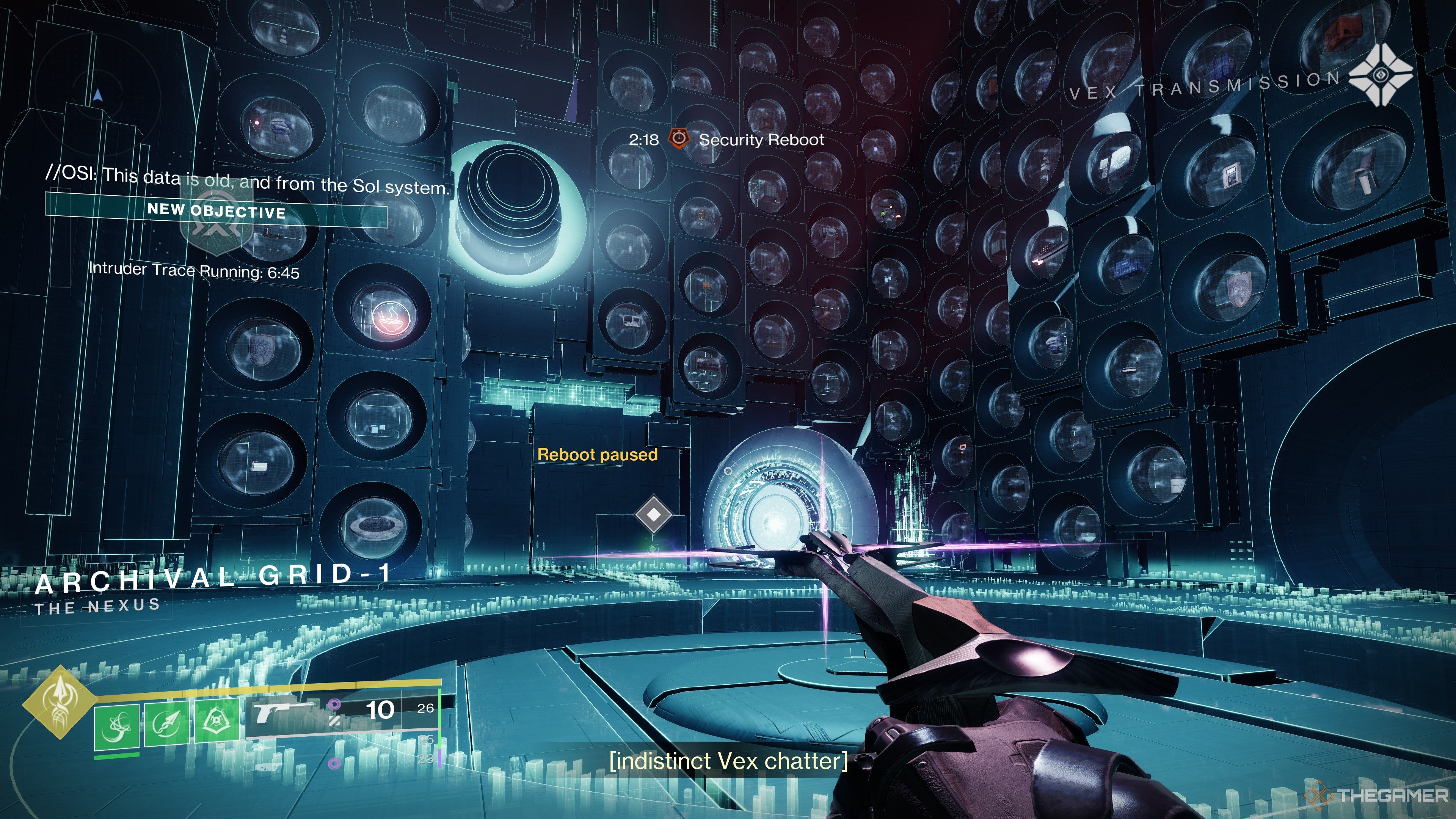 Sala de pausa del protocolo Enigma de Destiny 2