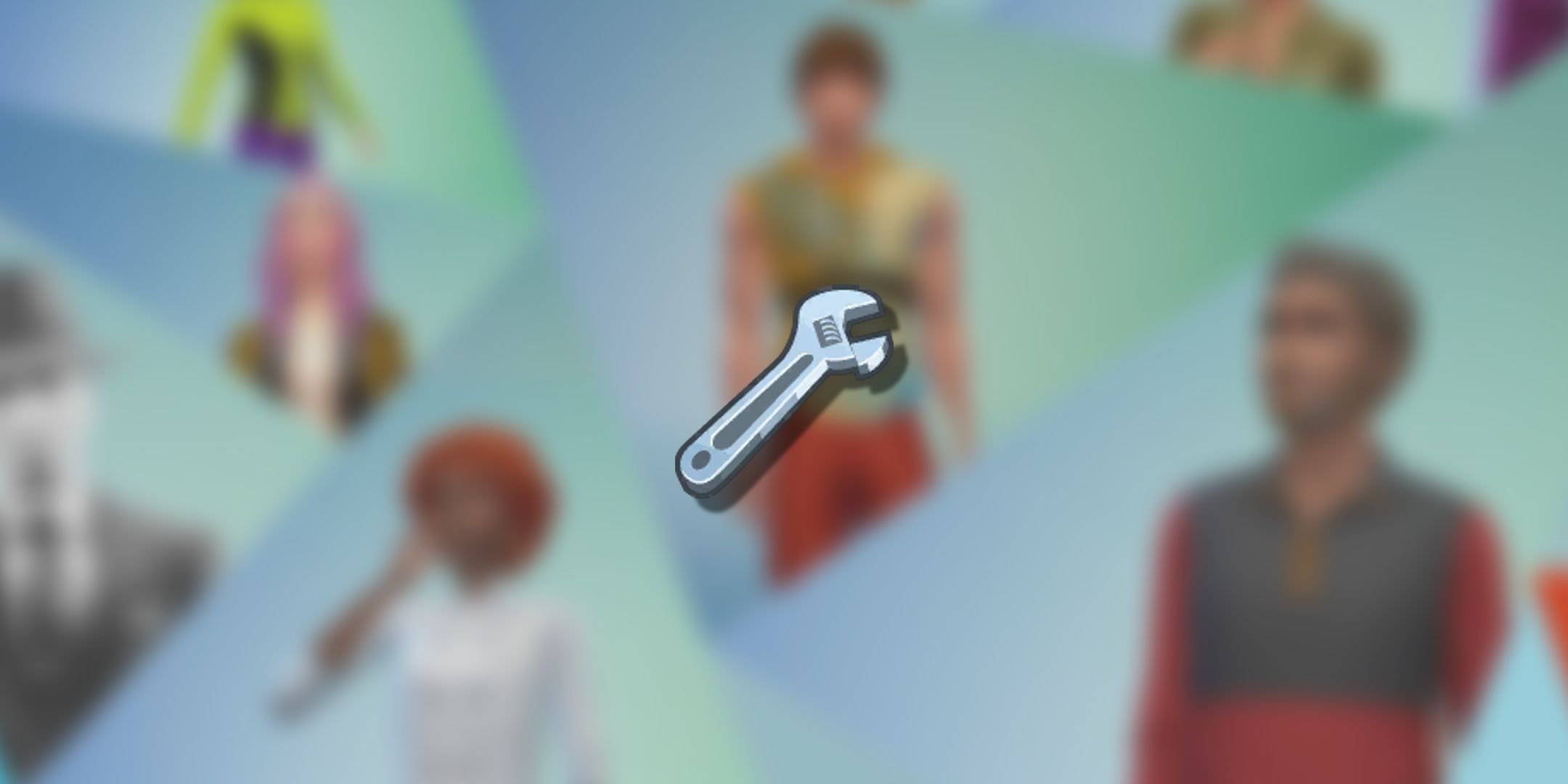 Sims 4 arte promocional borroso con png de icono de utilidad